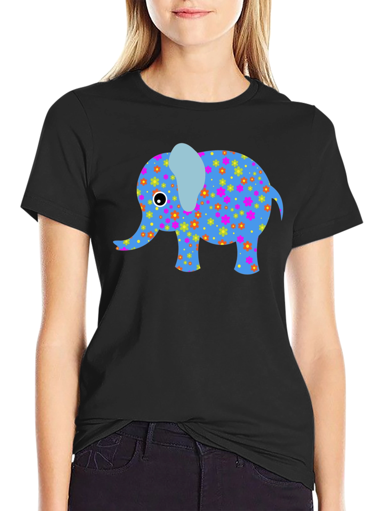 Elephant Graphic Tee - Black