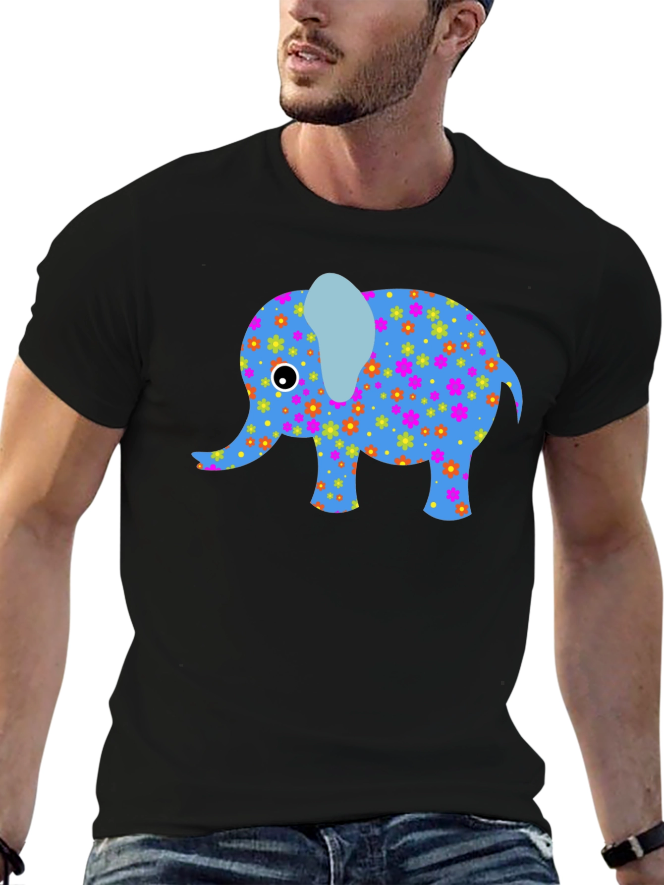 Elephant Graphic Tee - Black