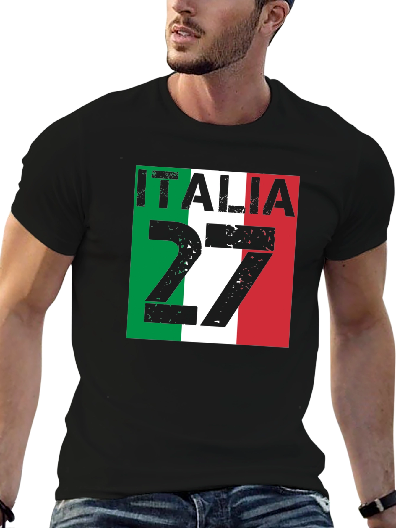 Italia 27 Black T-Shirt Italian Pride