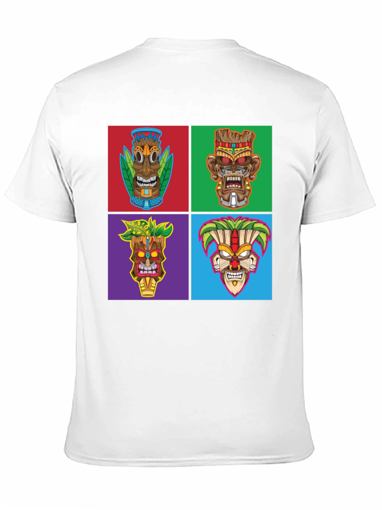 Tiki Masks Graphic Print Black T-Shirt