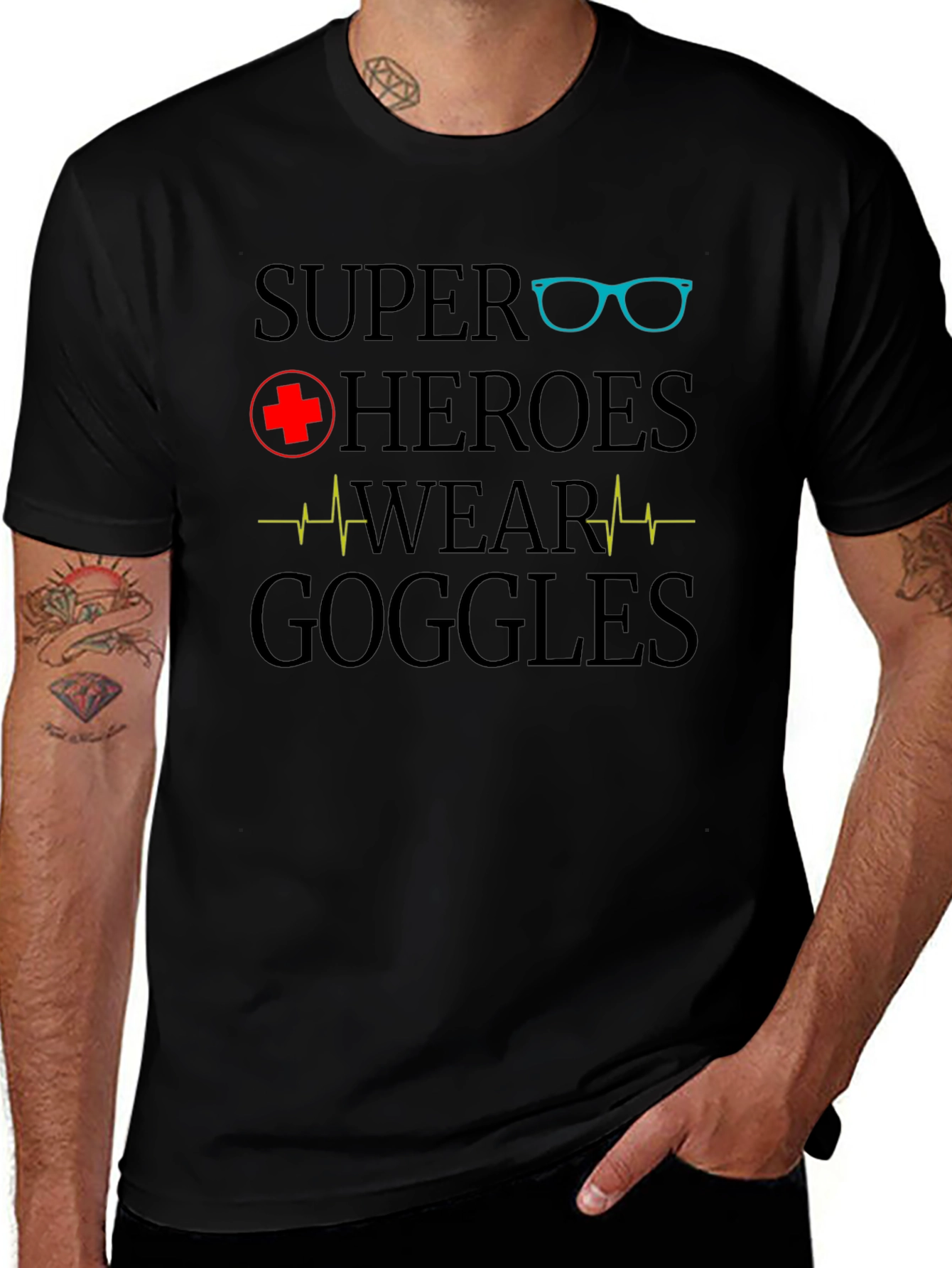Super Heroes Wear Goggles Graphic T-Shirt