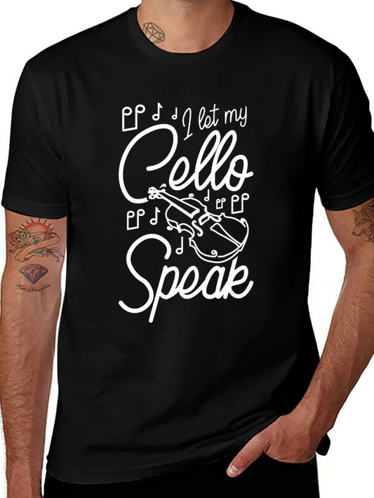 I Let My Cello Speak Black T-Shirt