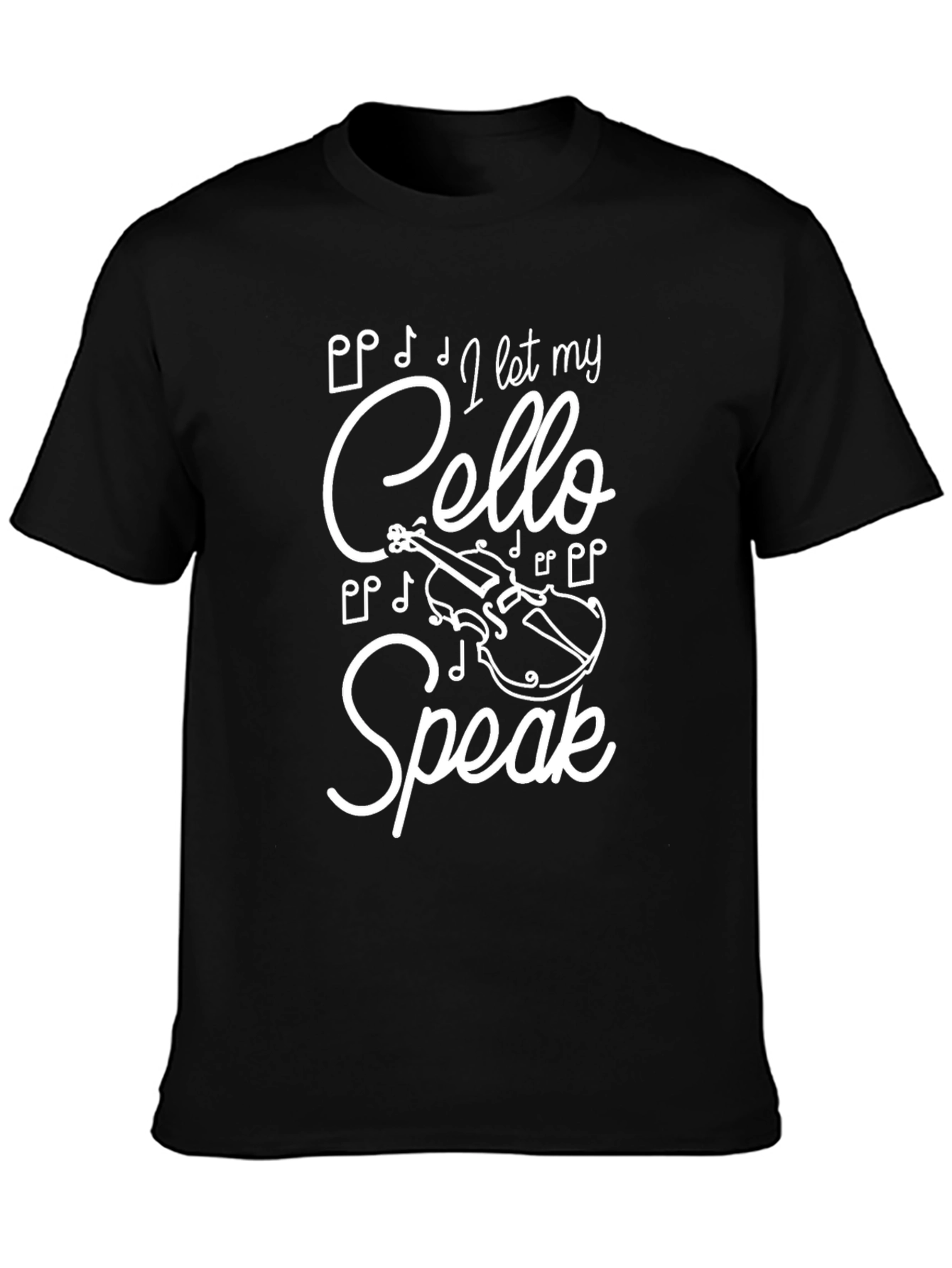 I Let My Cello Speak Black T-Shirt
