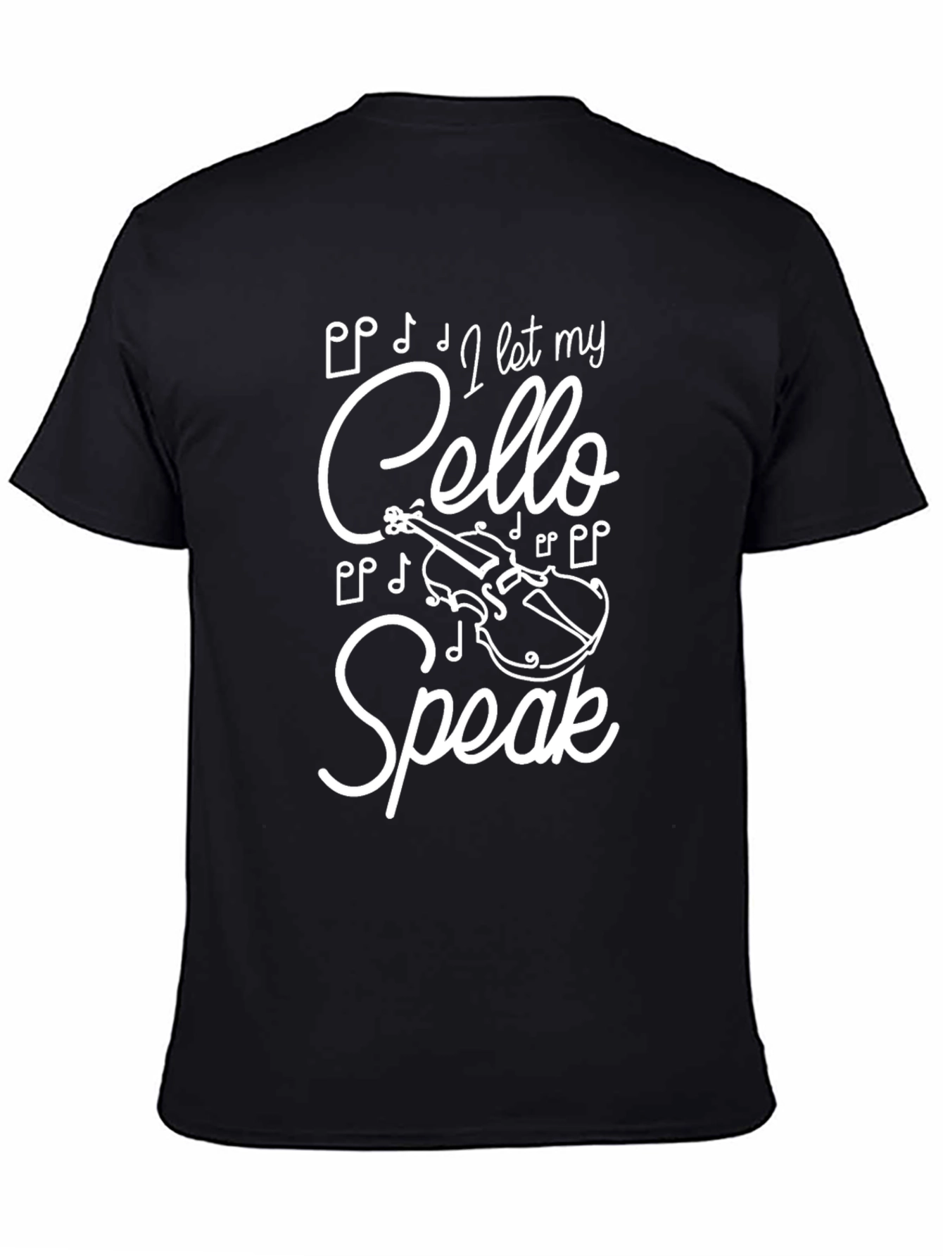 I Let My Cello Speak Black T-Shirt