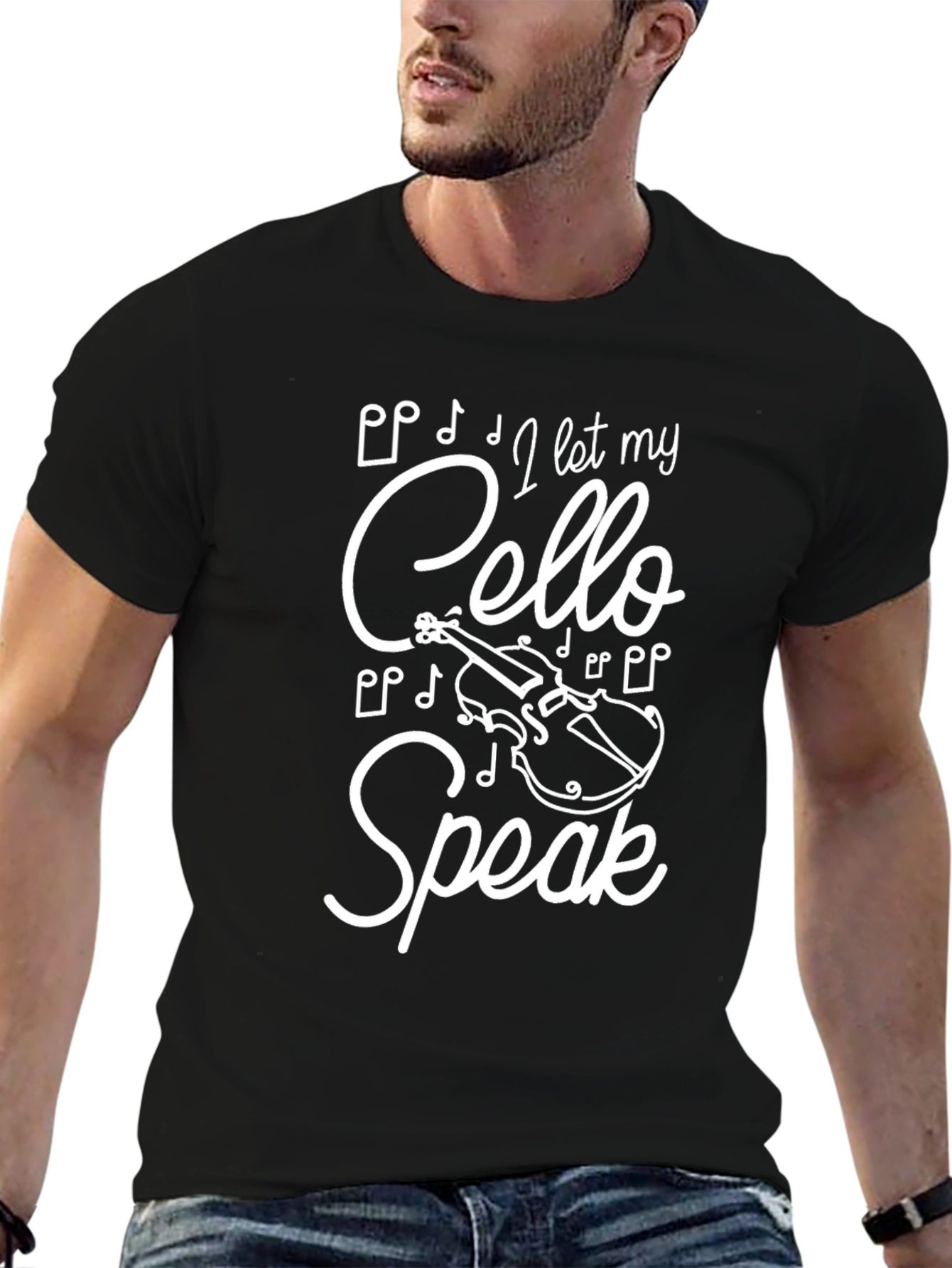 I Let My Cello Speak Black T-Shirt