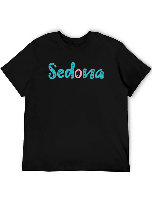 Sedona Graphic Tee - Black Cotton Casual T-Shirt
