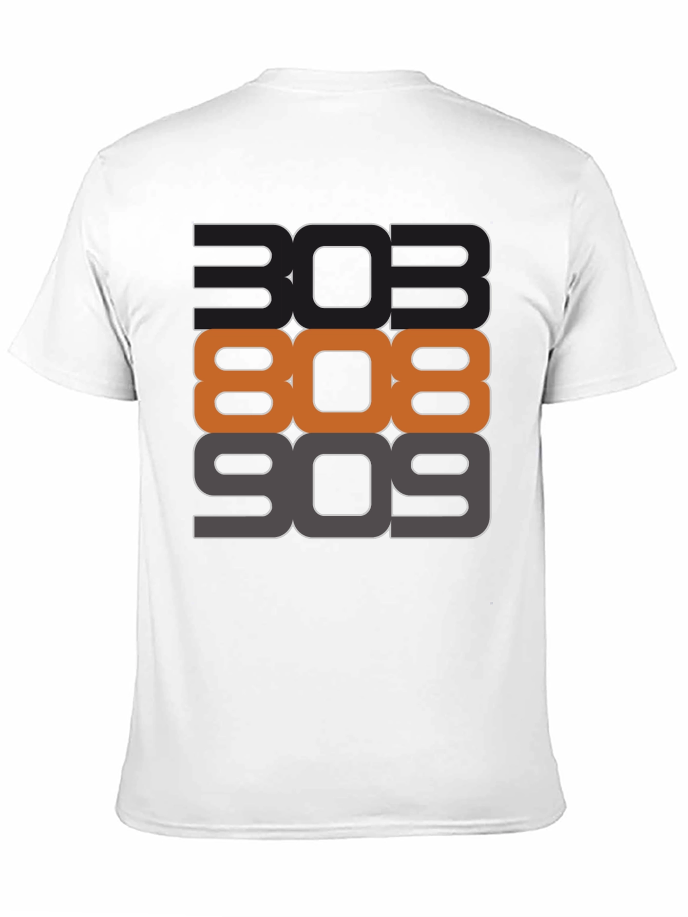 303 808 909 Black Graphic T-Shirt