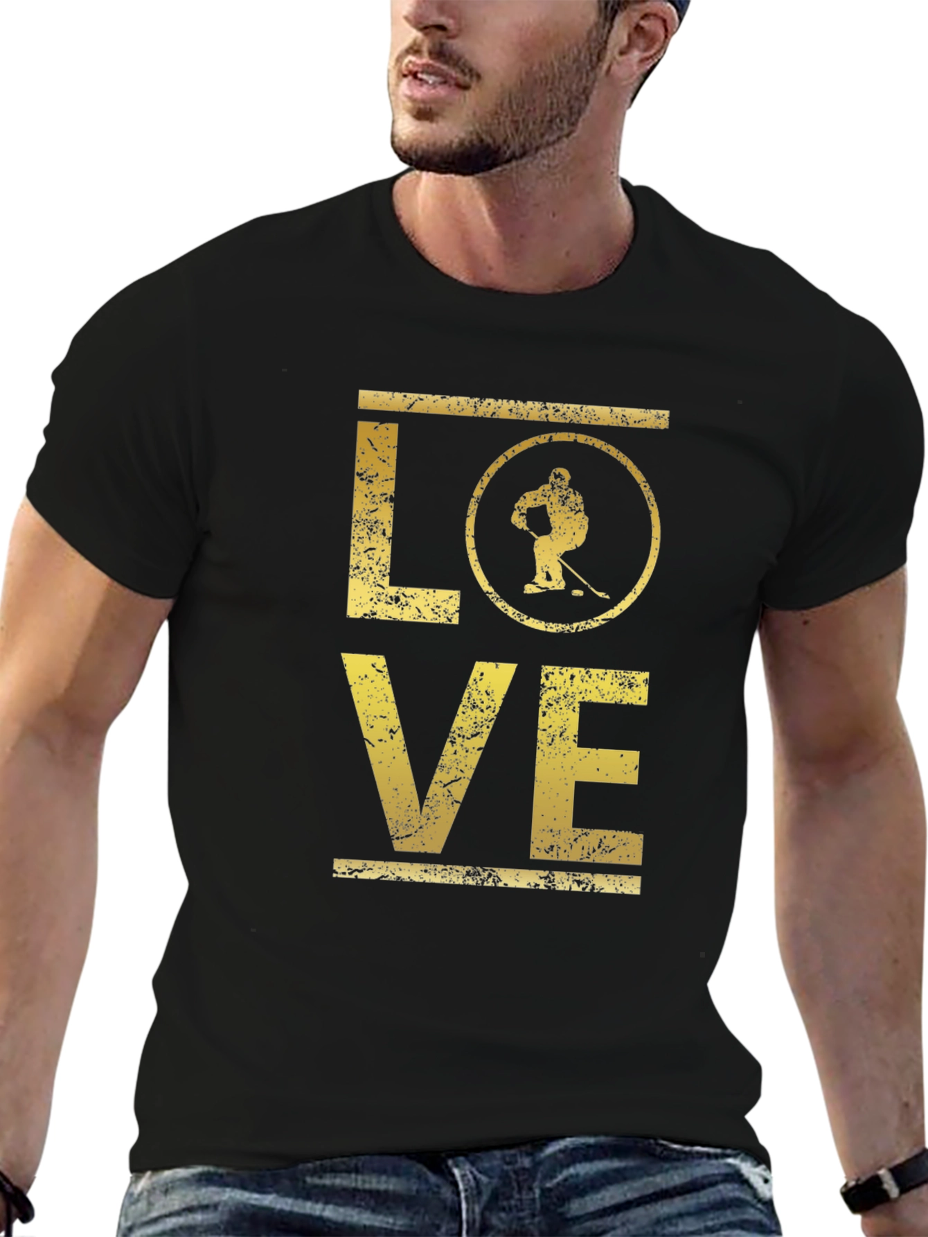 Love Hockey Graphic T-Shirt - Black Tee