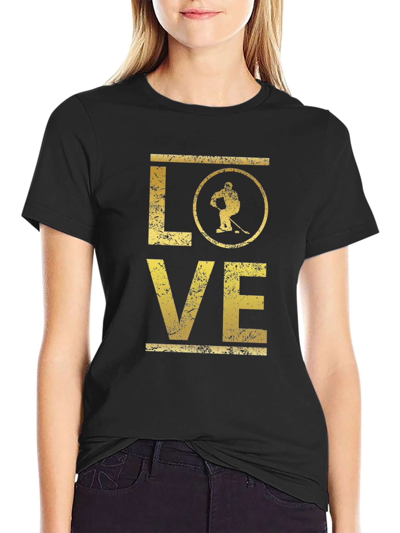 Love Hockey Graphic T-Shirt - Black Tee