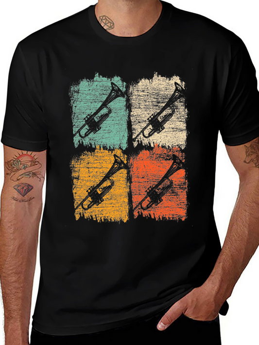 Retro Trumpet Graphic Tee - Musical Instrument T-Shirt