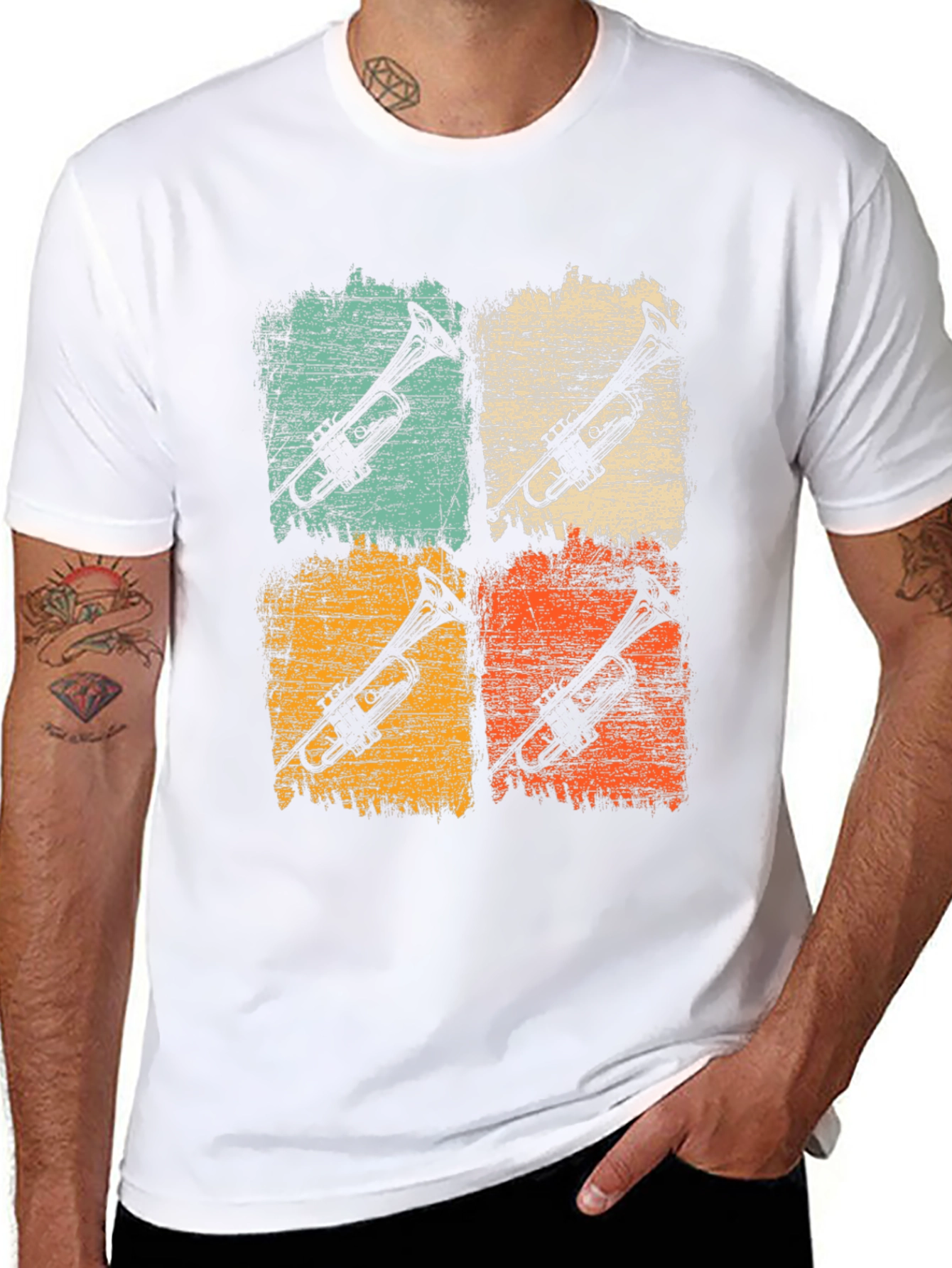 Retro Trumpet Graphic Tee - Musical Instrument T-Shirt