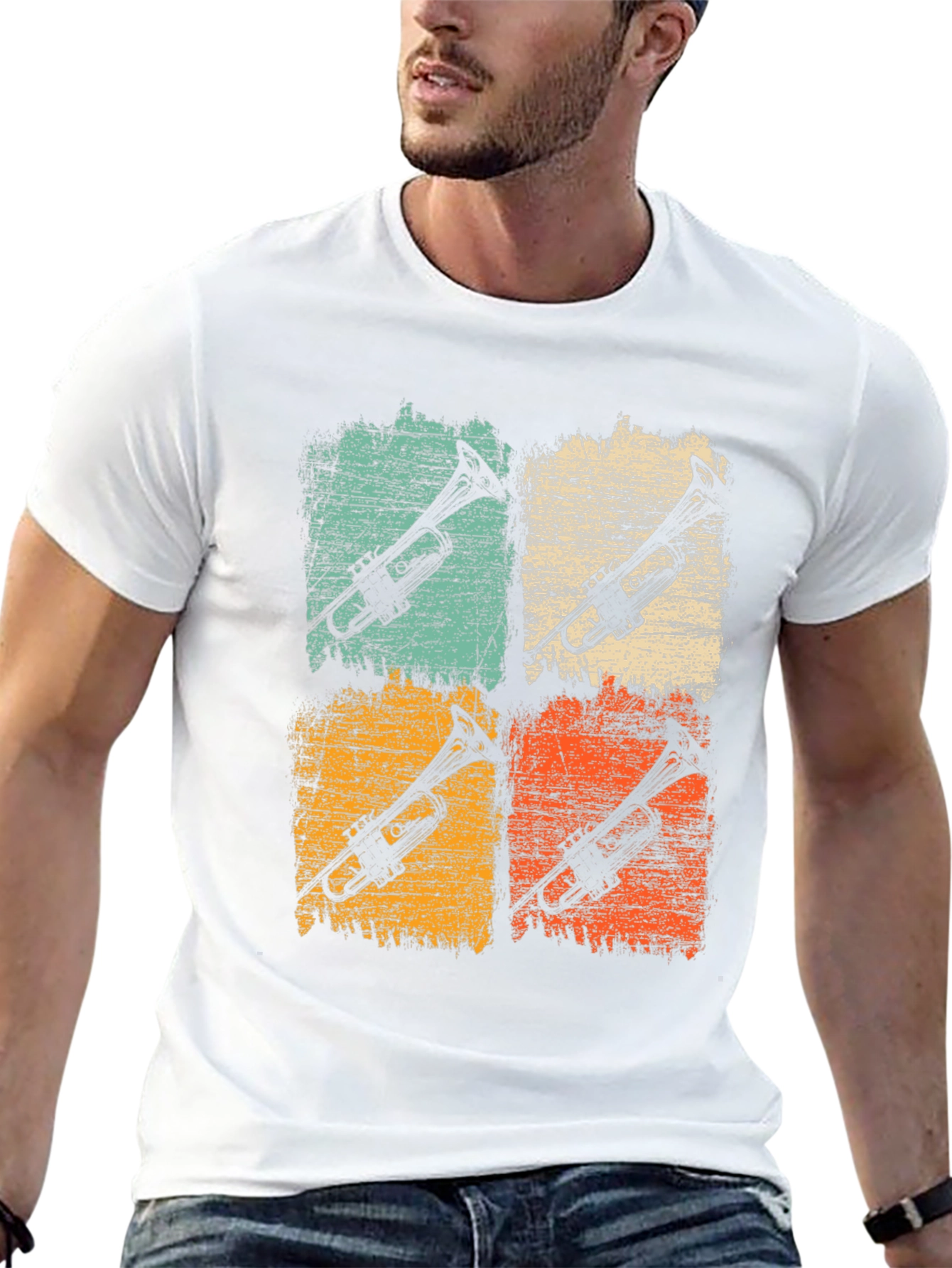 Retro Trumpet Graphic Tee - Musical Instrument T-Shirt