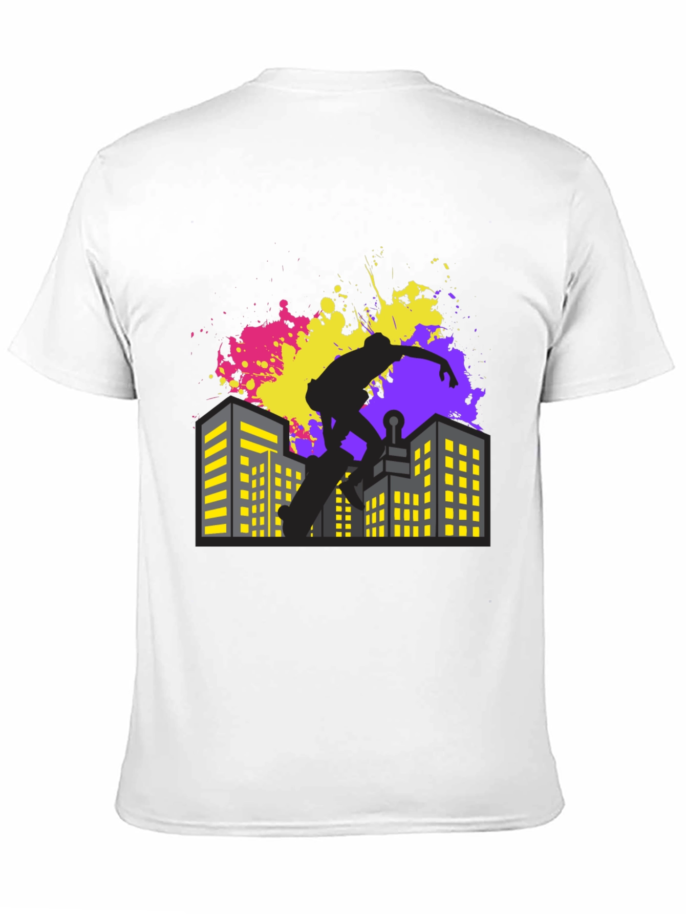 Skateboarding Cityscape Graphic Tee