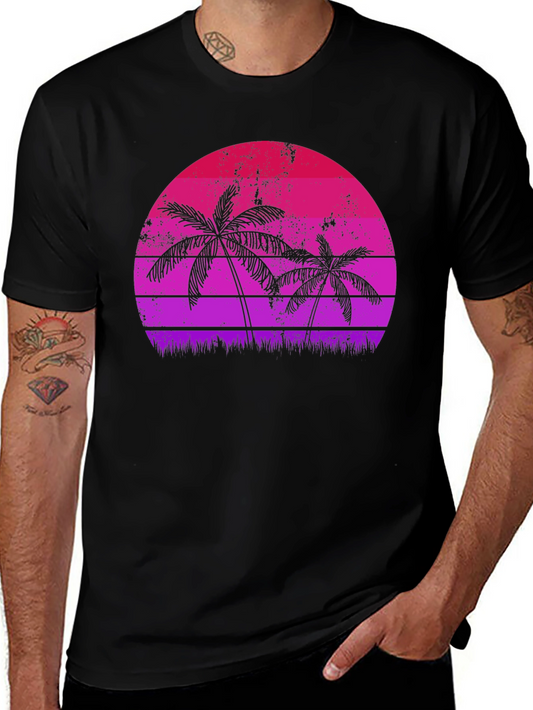 Retro Palm Tree Sunset Graphic Tee