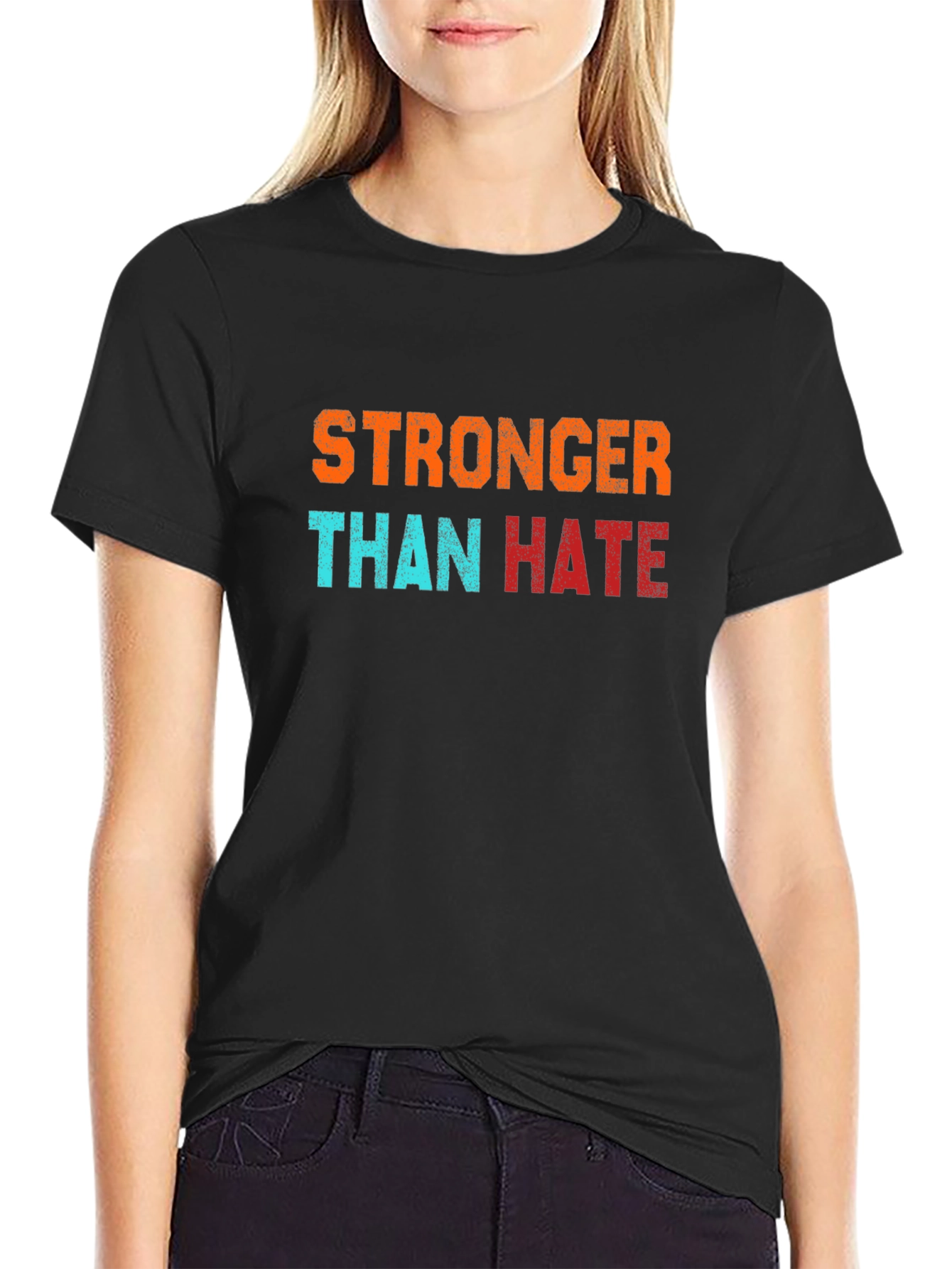 Stronger Than Hate Graphic Tee - Black