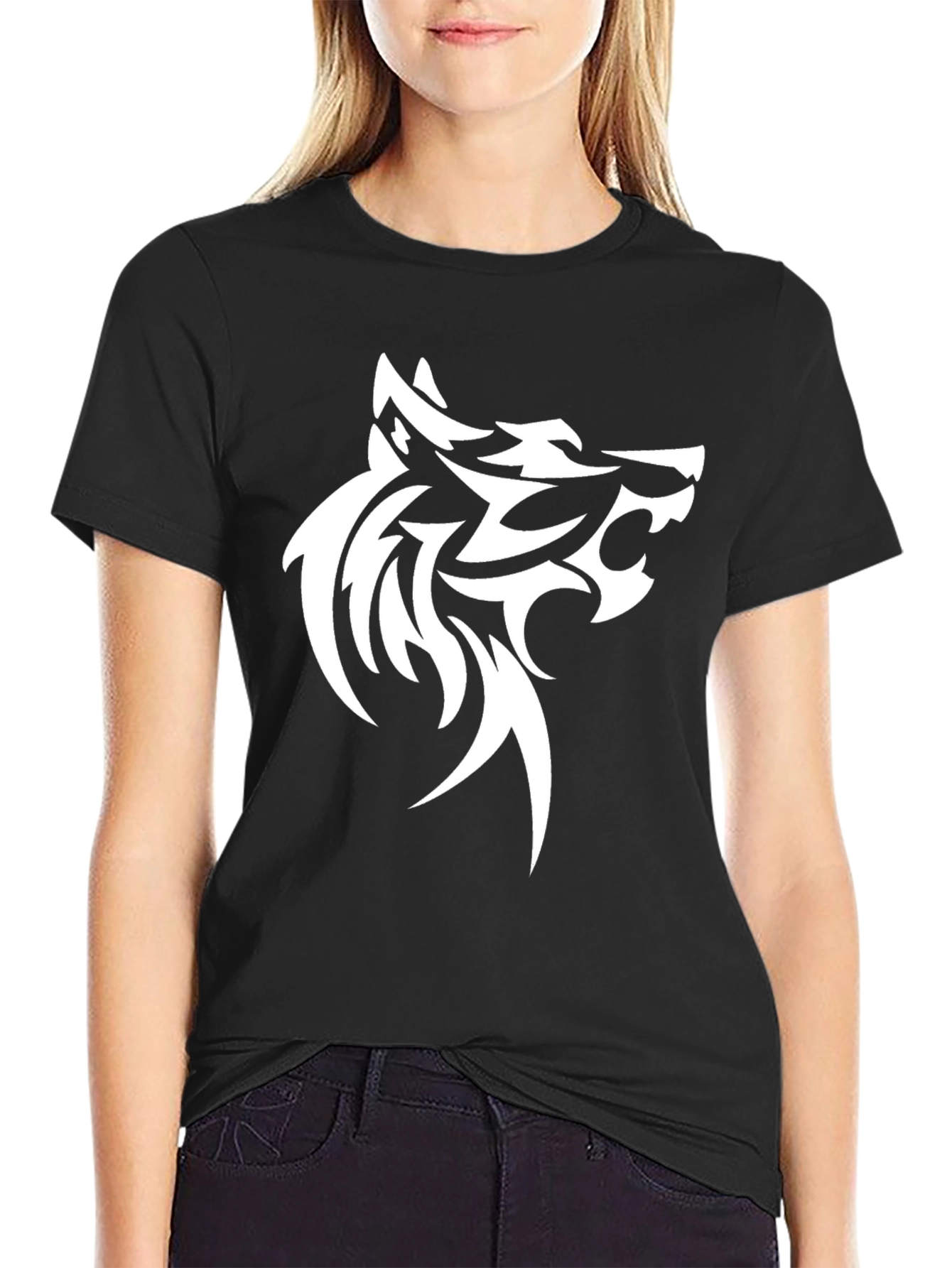 Wolf Graphic Tee - Bold Tribal Design