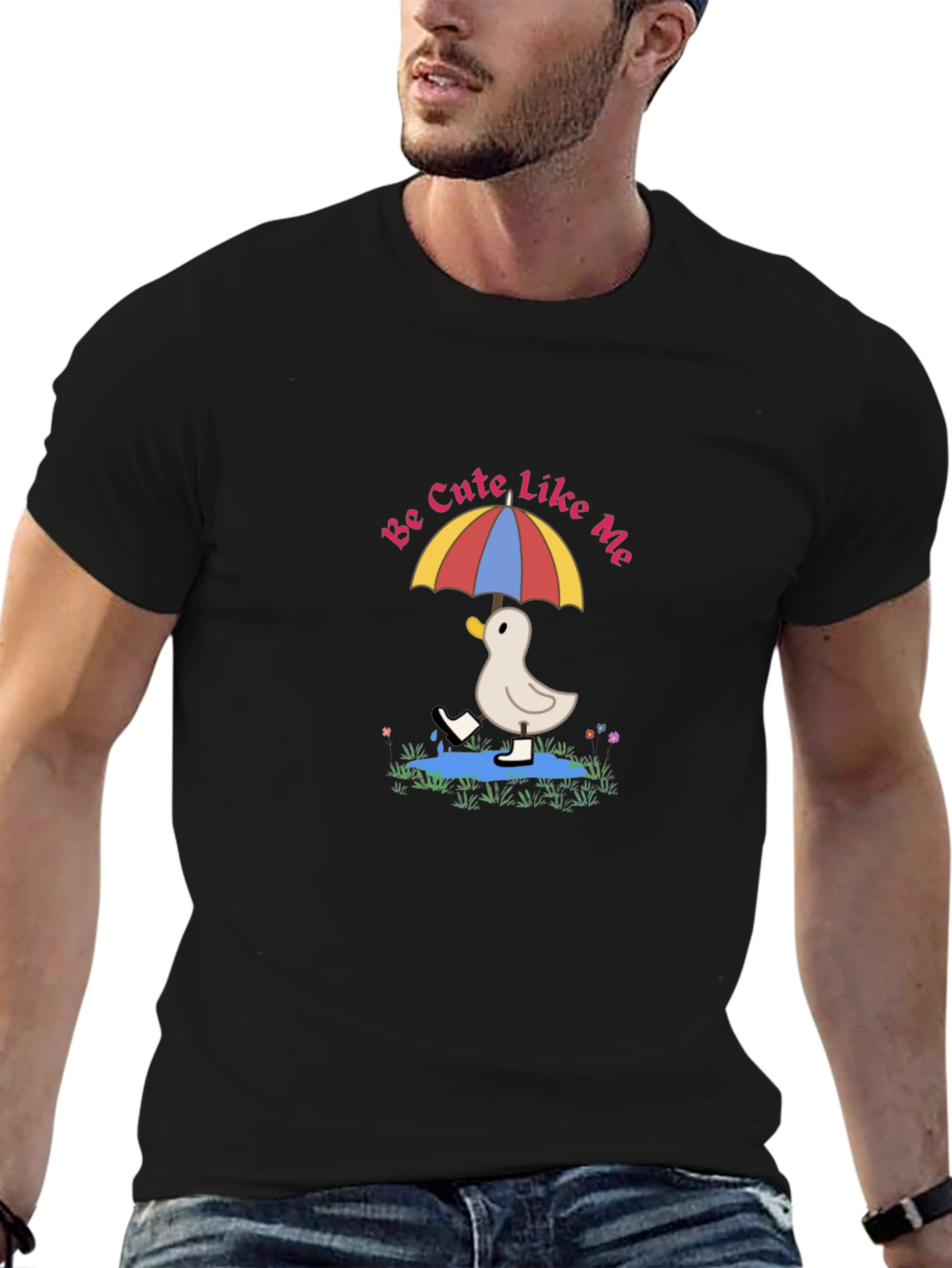 Cute Duckling Under Umbrella T-Shirt