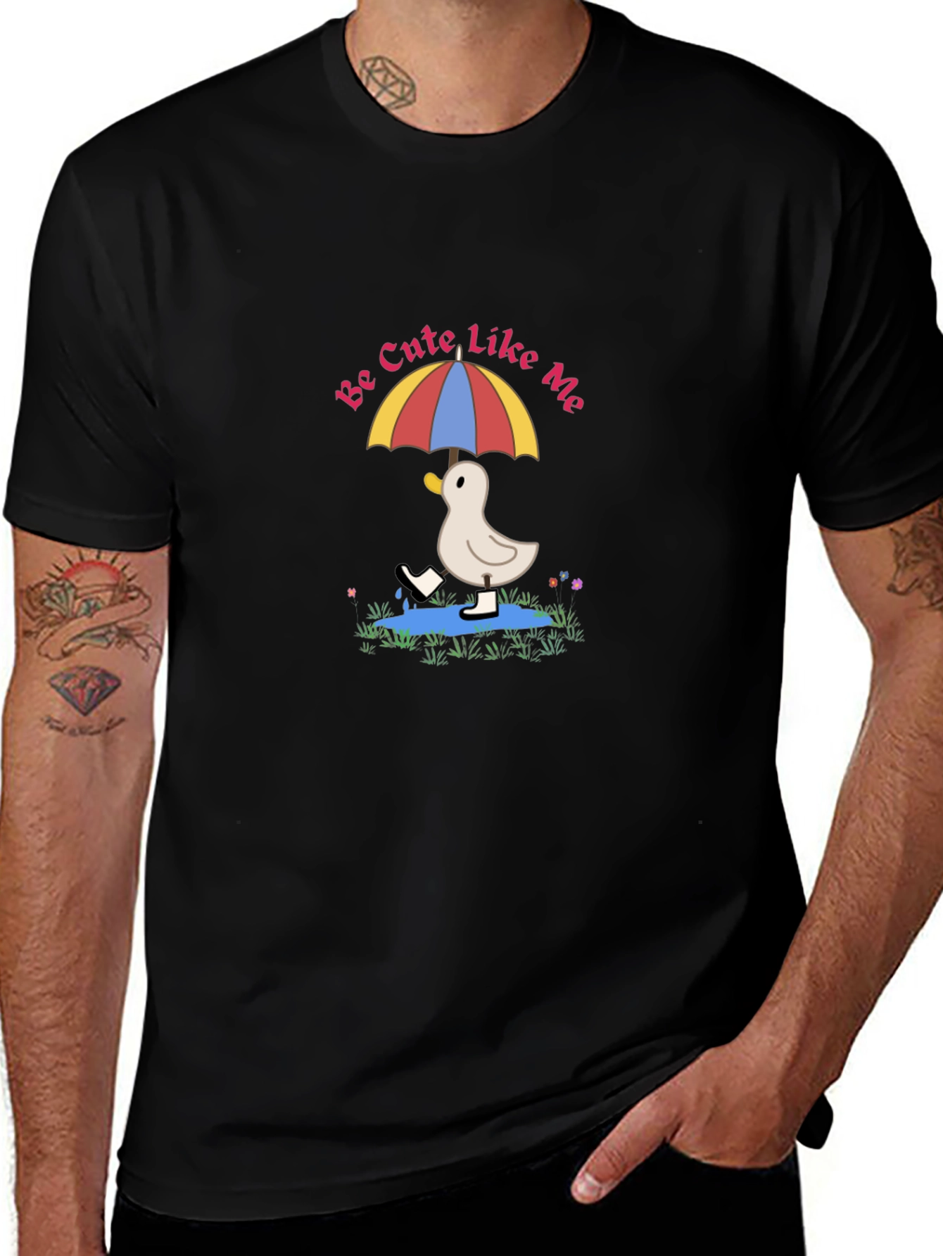 Cute Duckling Under Umbrella T-Shirt