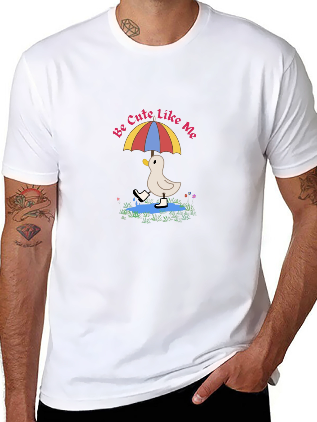 Cute Duckling Under Umbrella T-Shirt
