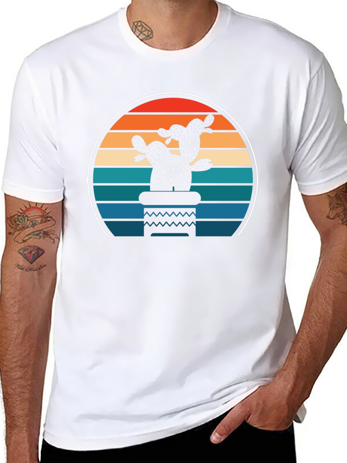 Retro Cactus Sunset T-Shirt