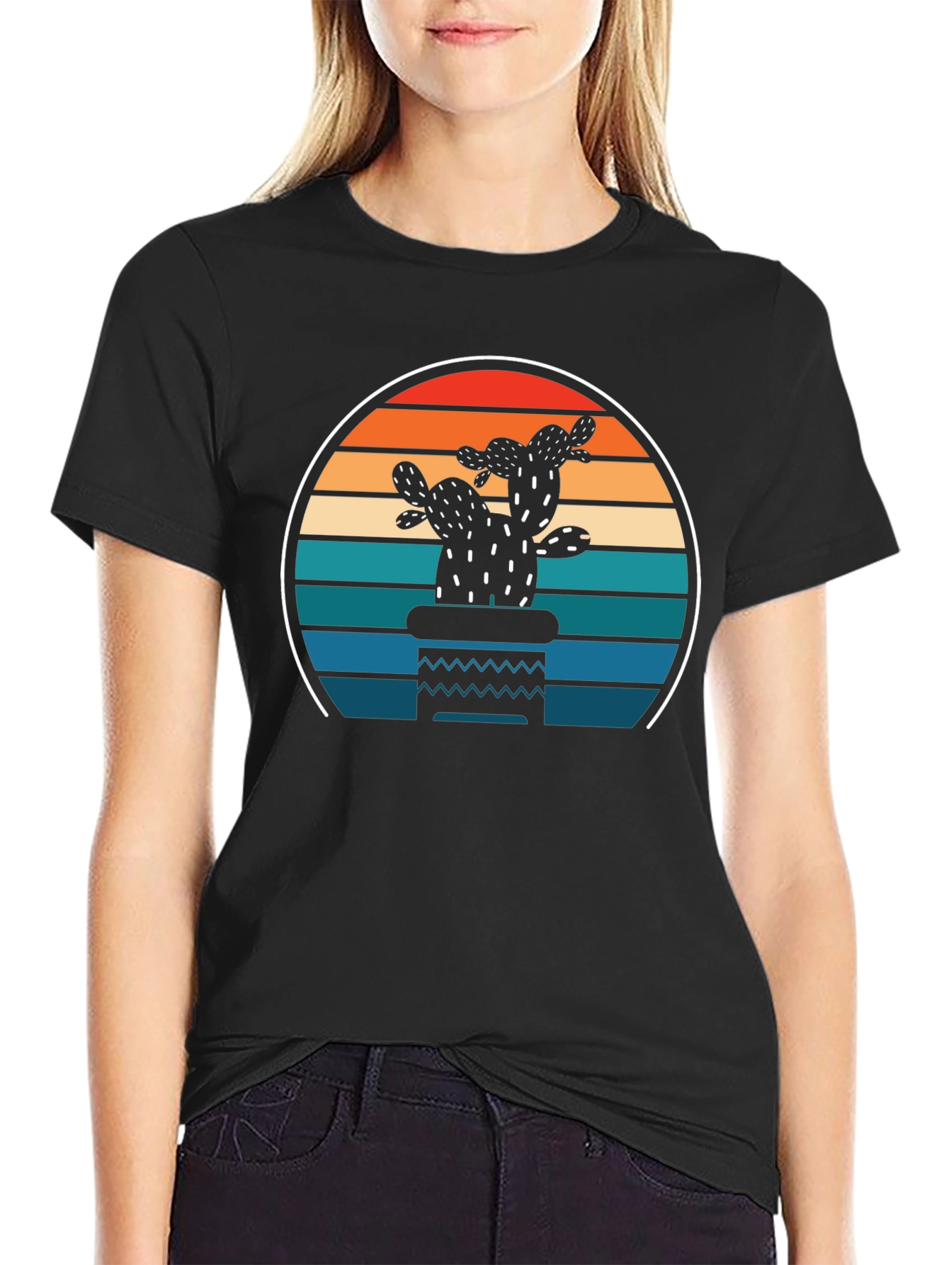 Retro Cactus Sunset T-Shirt