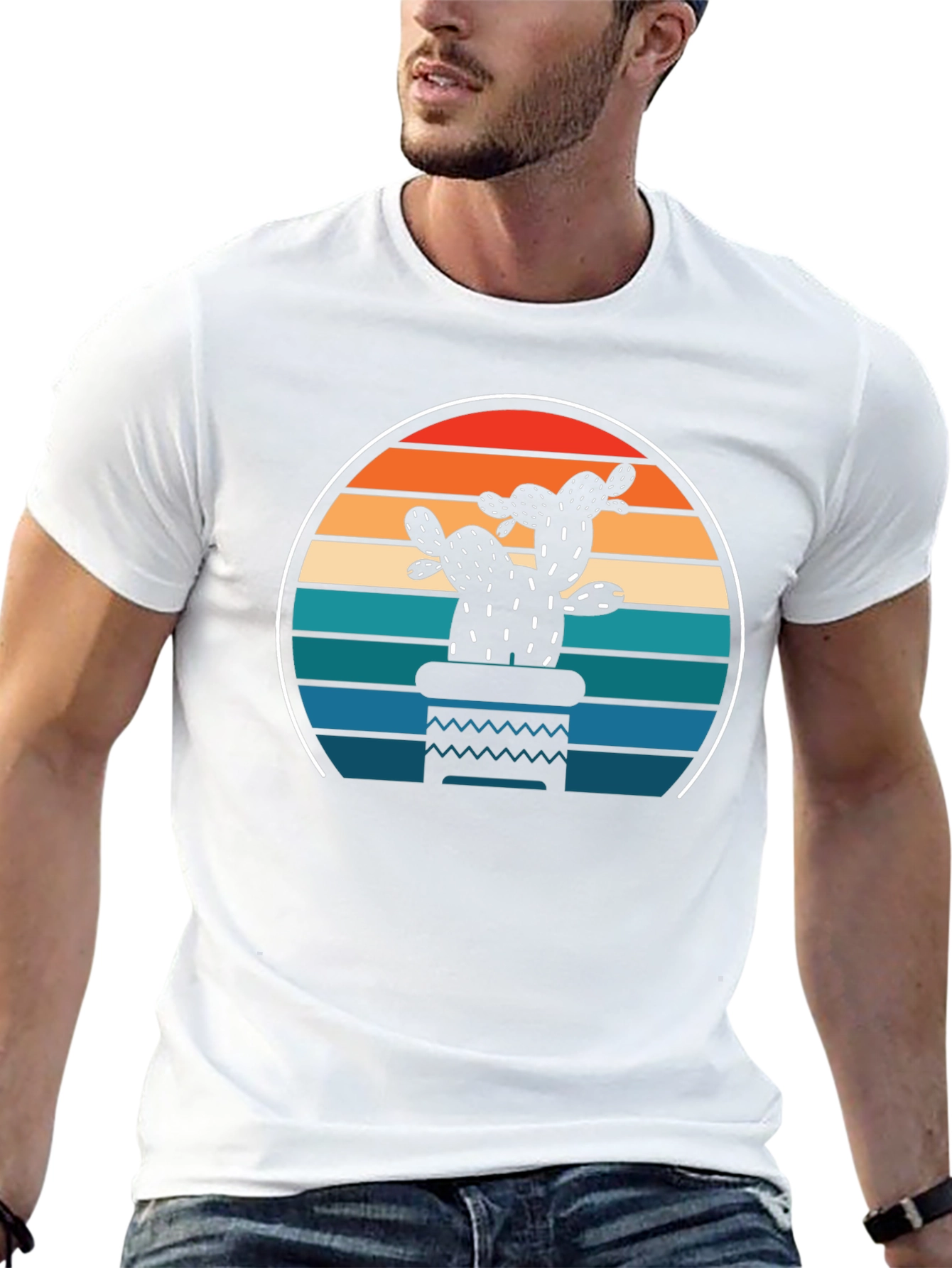Retro Cactus Sunset T-Shirt