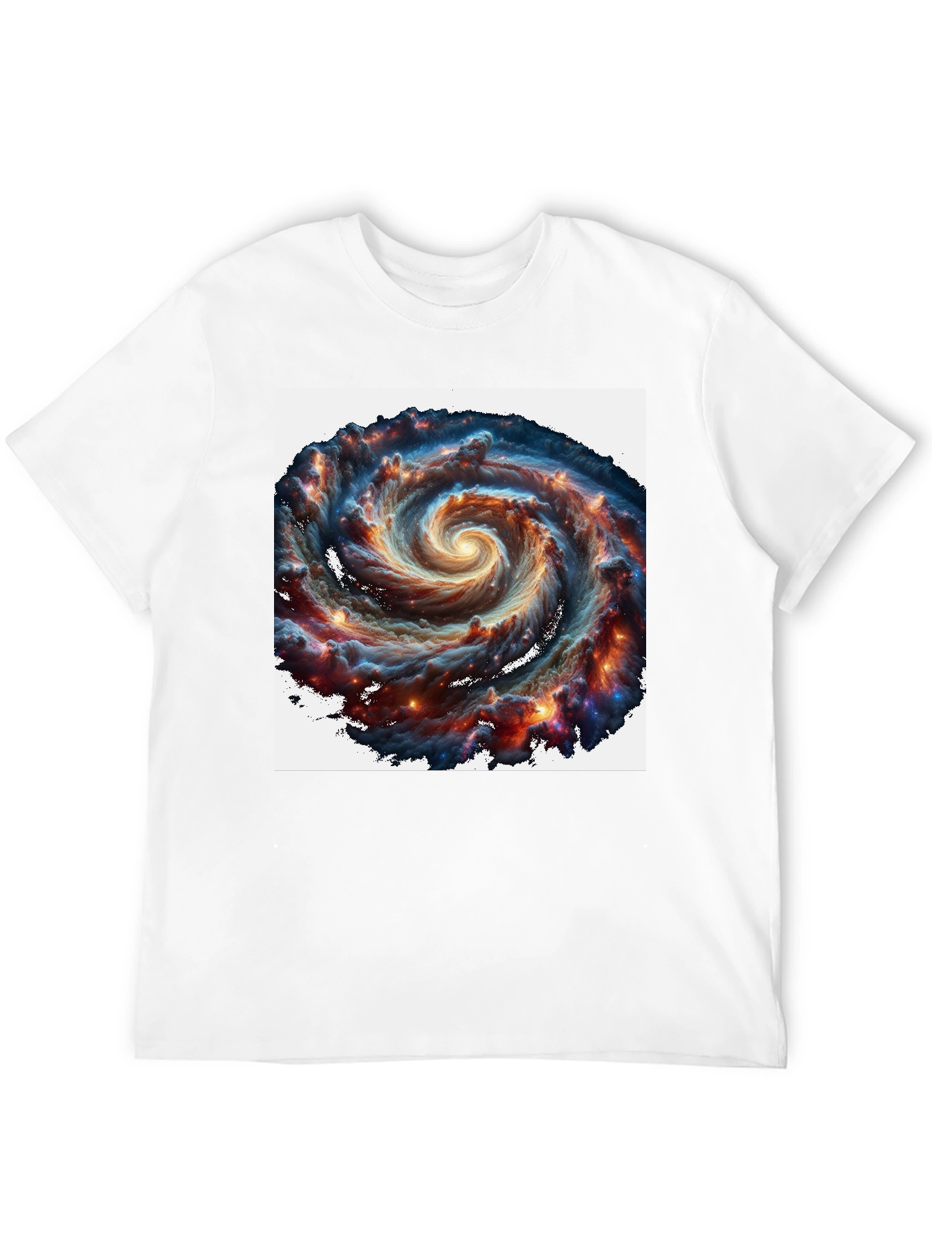 Swirling Galaxy Graphic Tee - Black Cotton Comfort