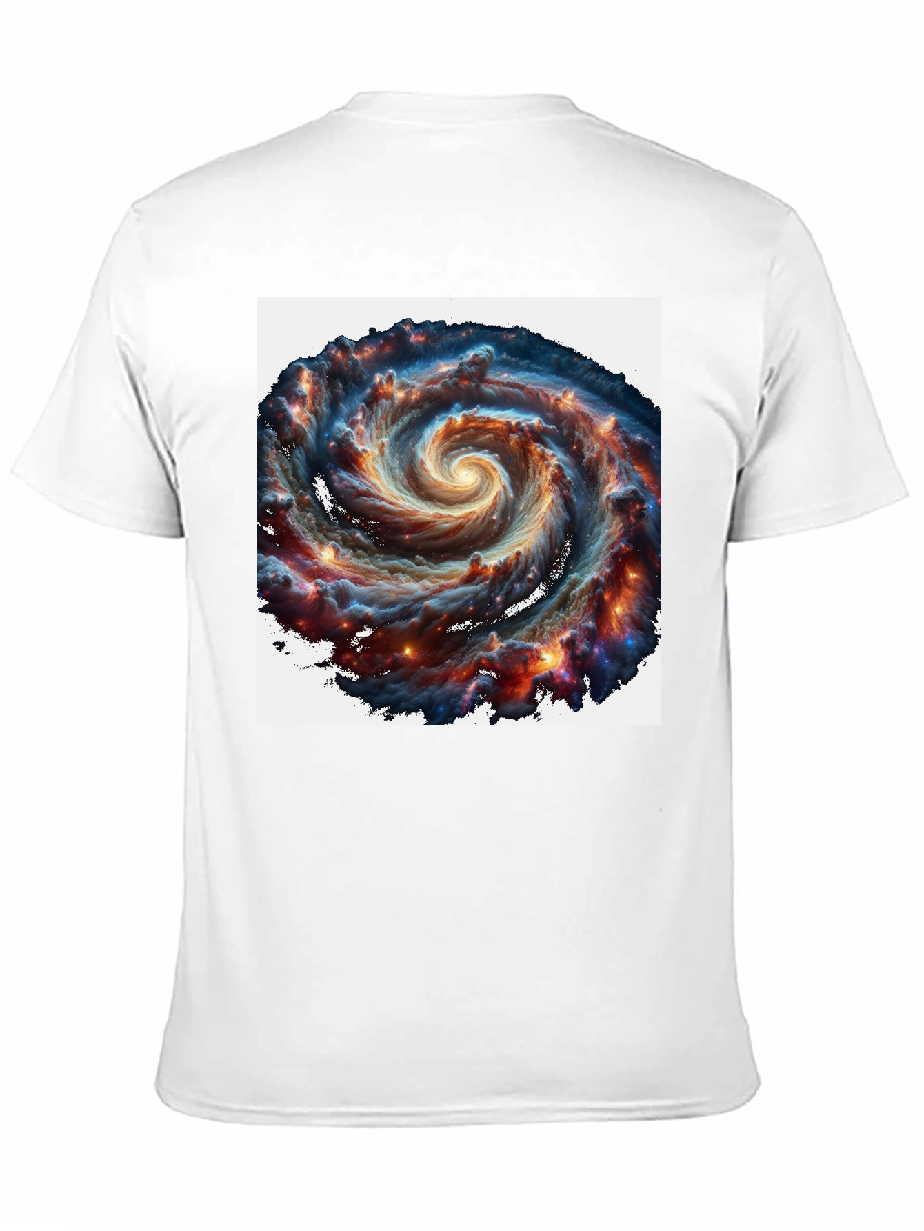 Swirling Galaxy Graphic Tee - Black Cotton Comfort