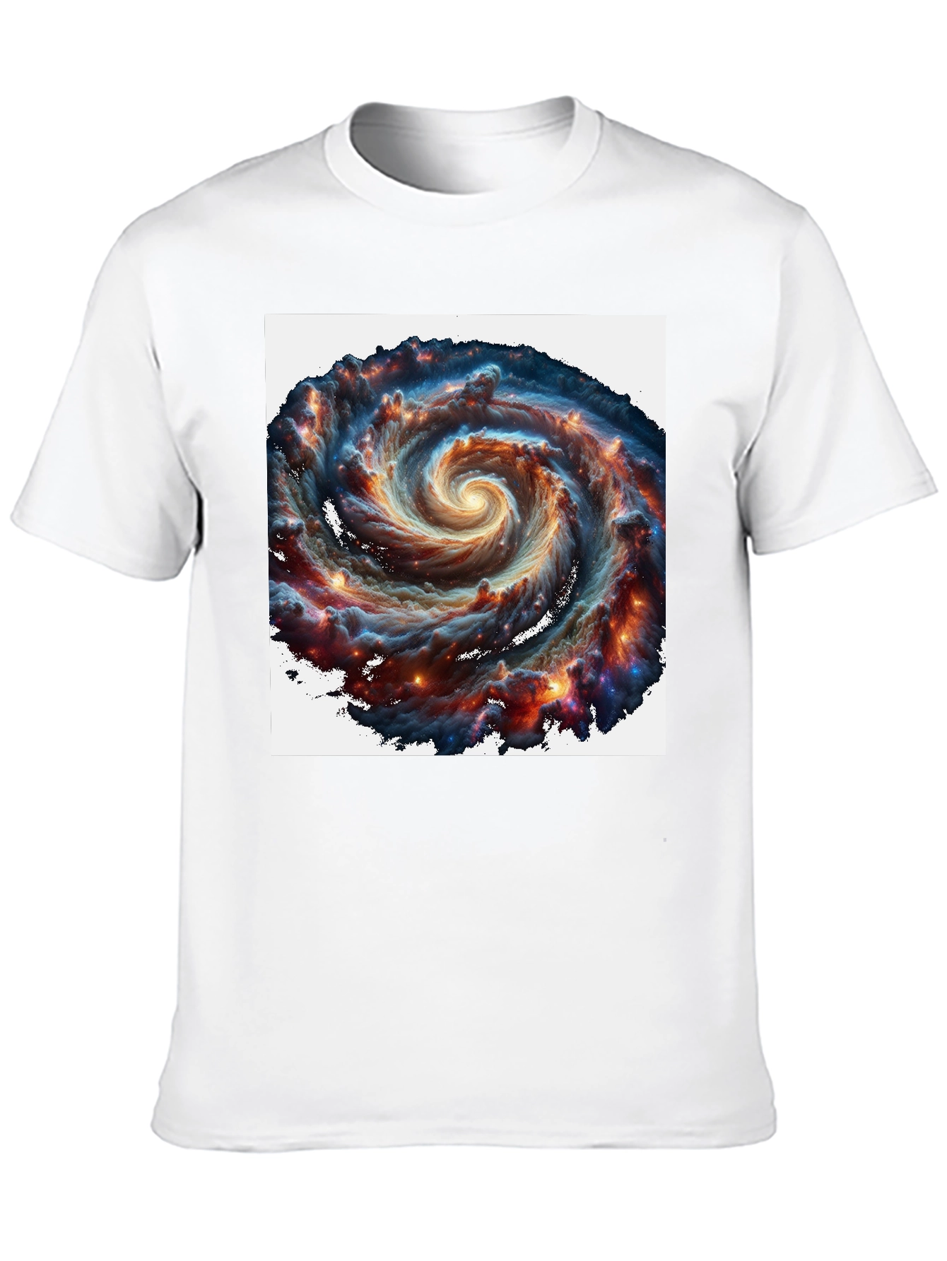 Swirling Galaxy Graphic Tee - Black Cotton Comfort