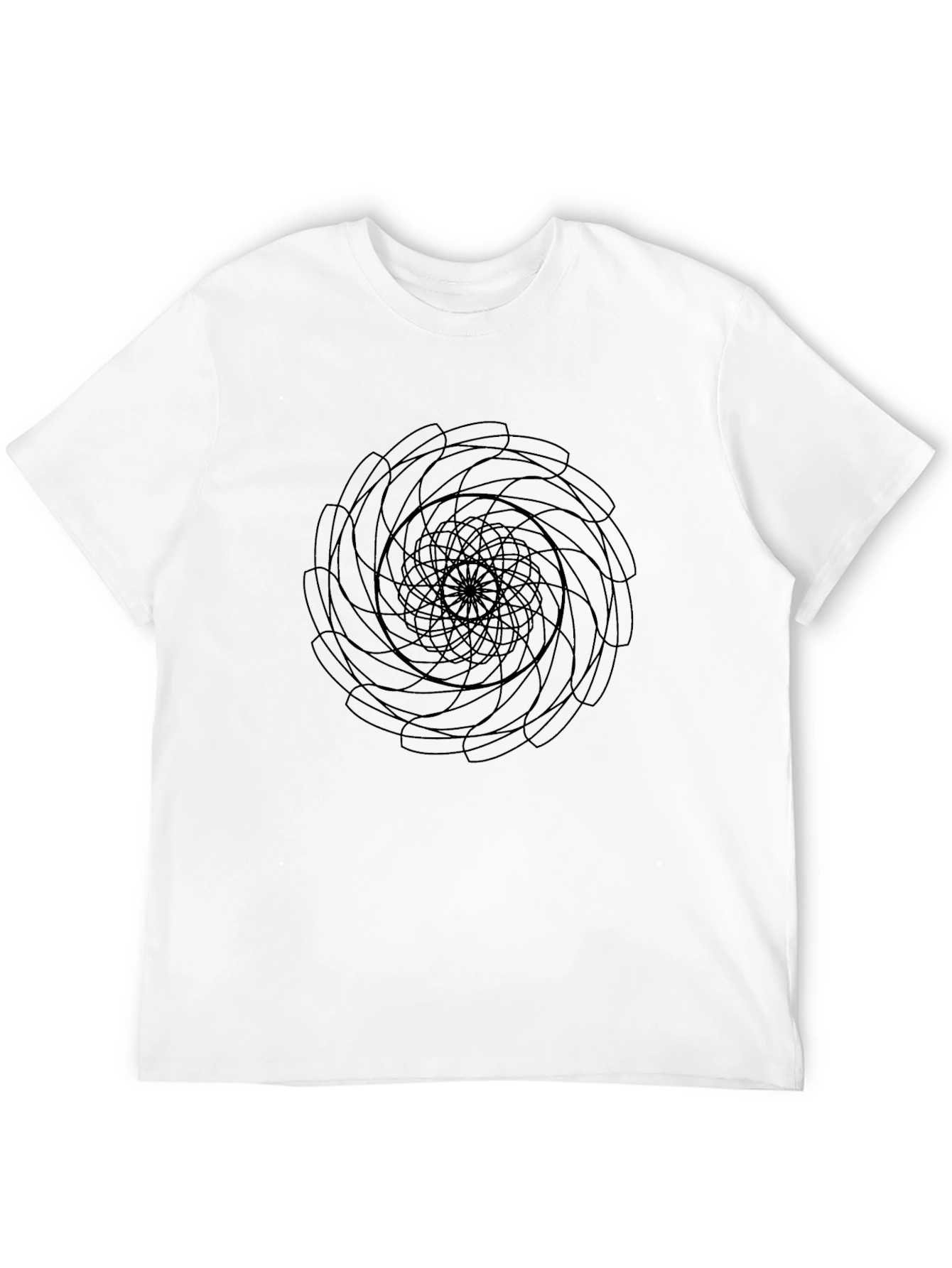 Spiral Graphic Print Mens Black T-Shirt