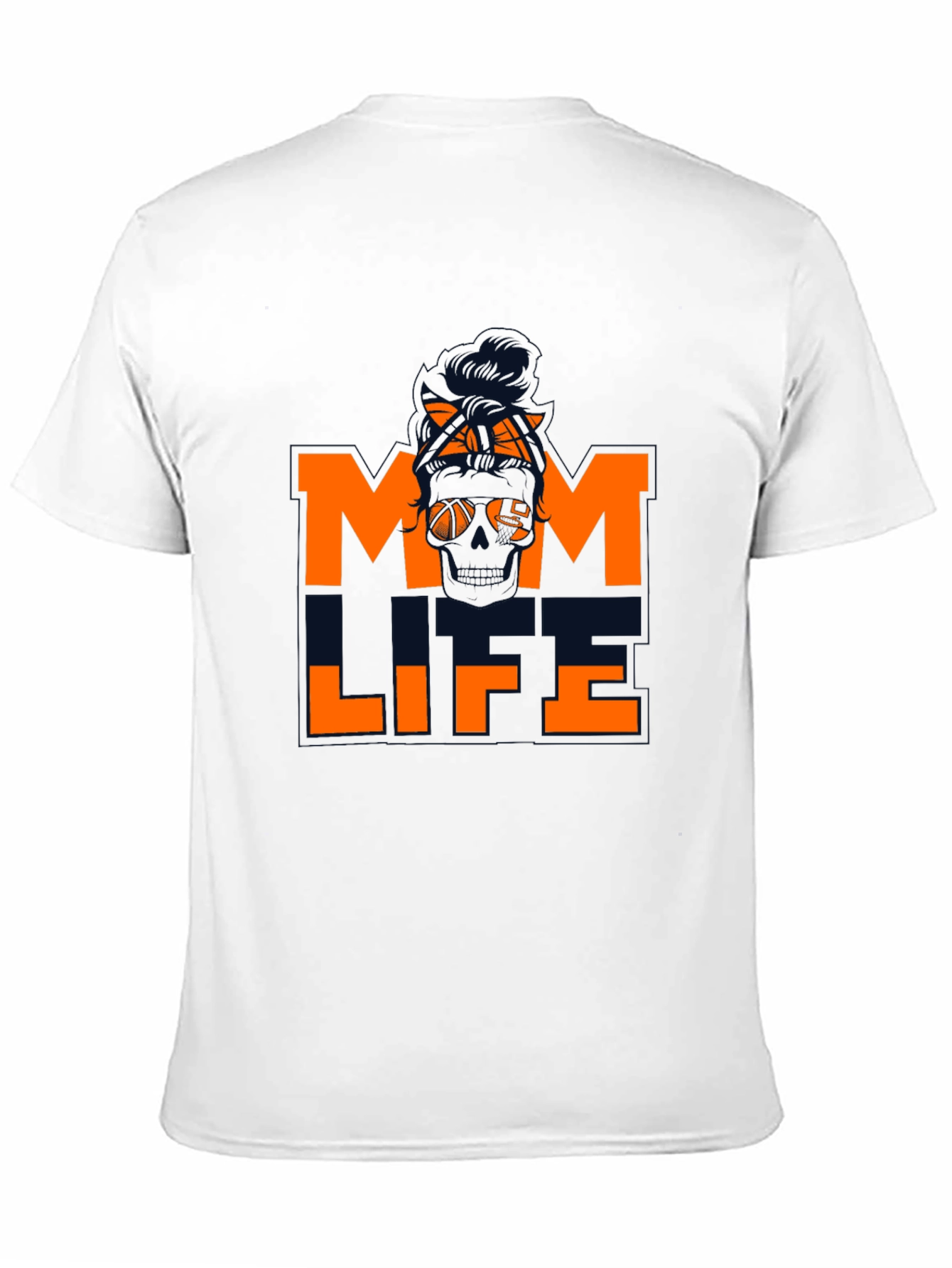 Mom Life Skull Graphic Tee - Black