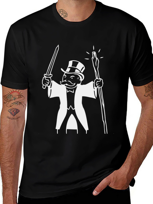 Monopoly Man Graphic T-Shirt - Black