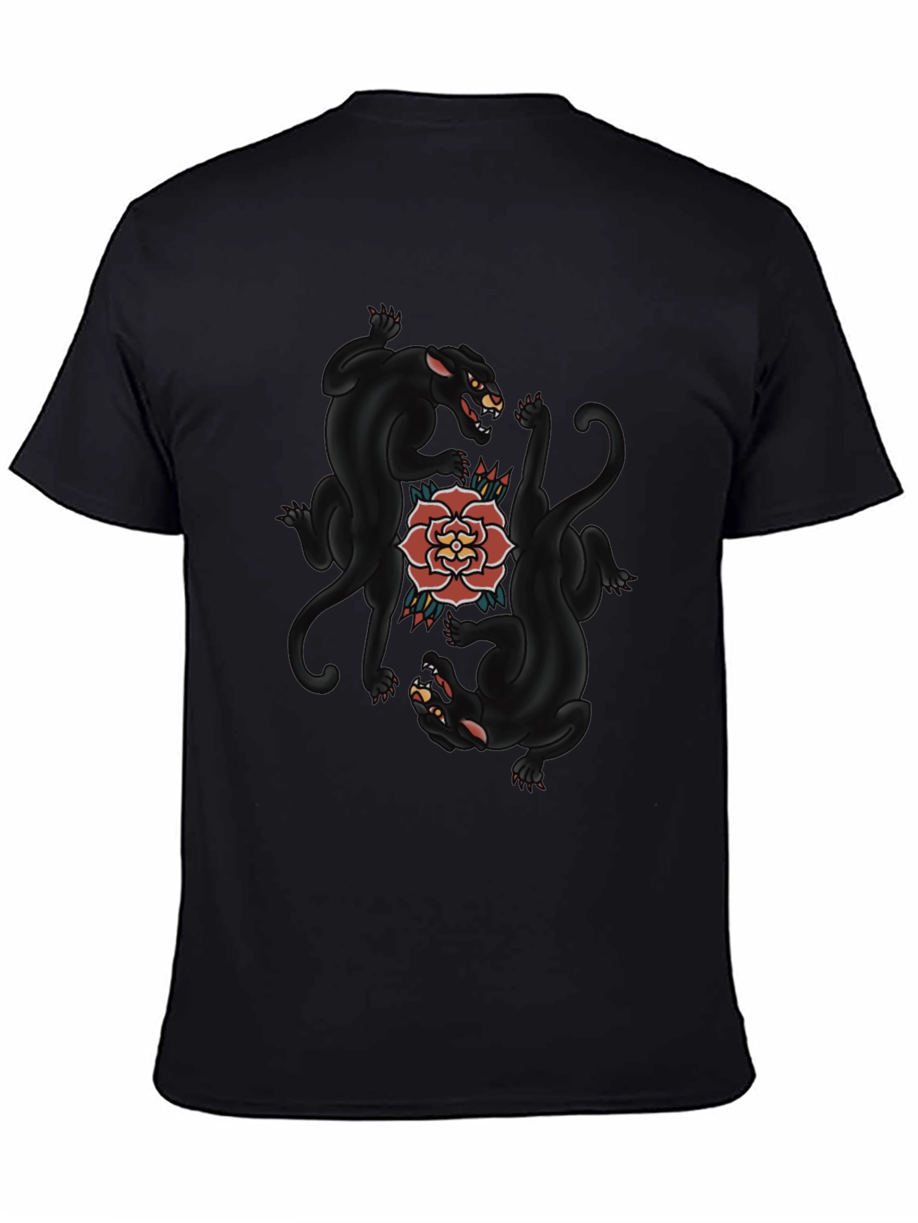 Black Panther & Rose Graphic Tee