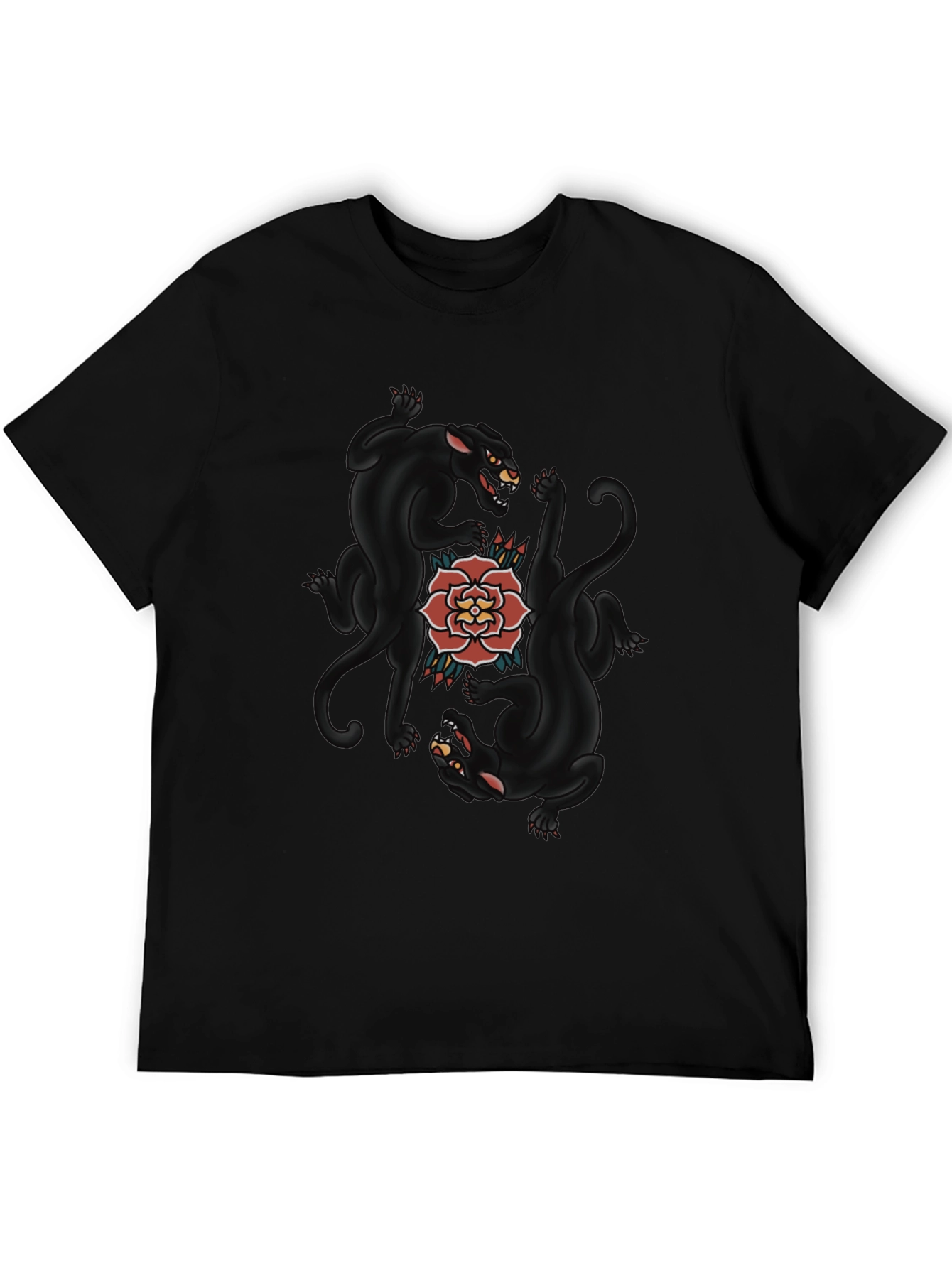 Black Panther & Rose Graphic Tee