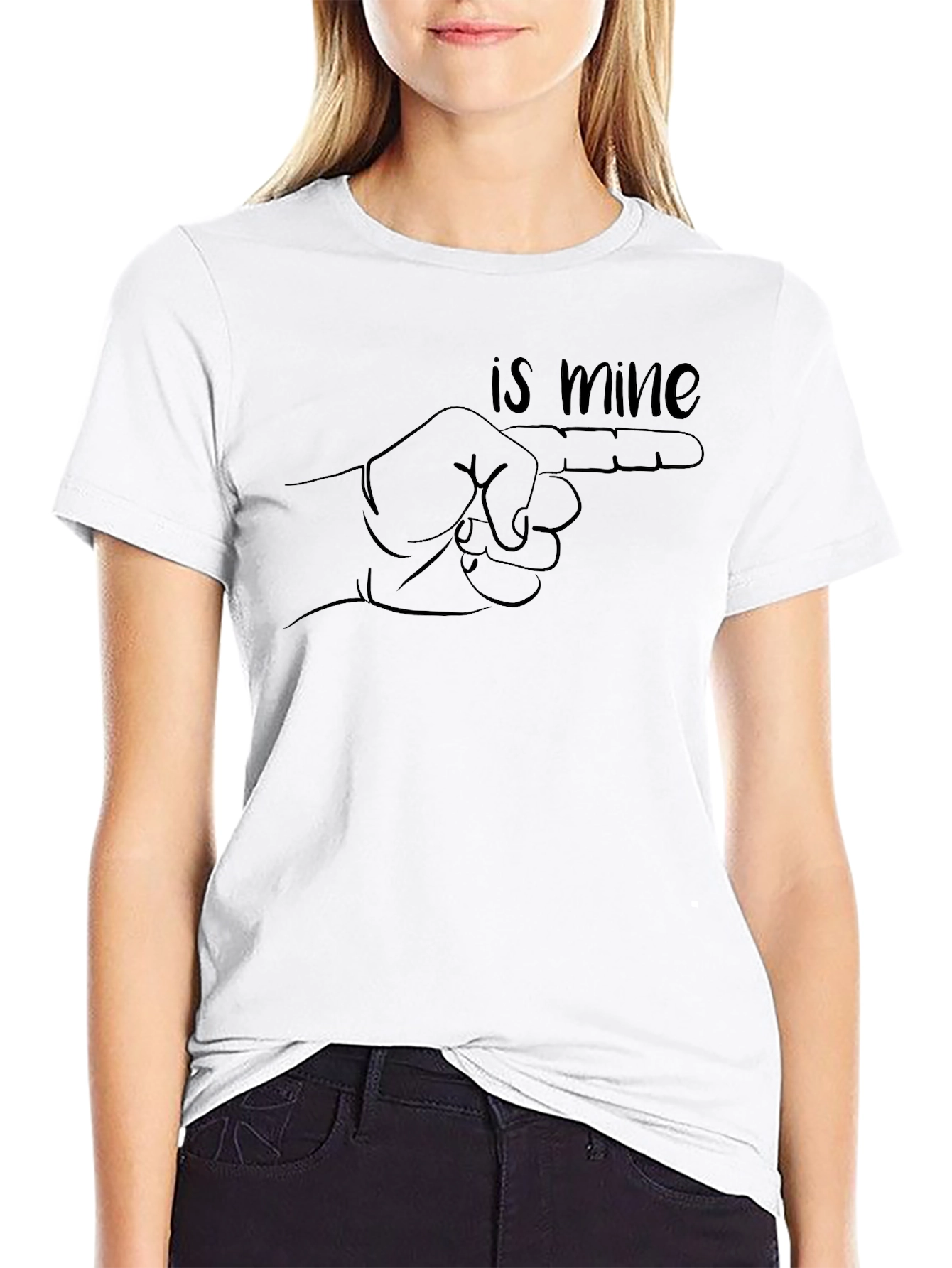 Humorous Is Mine Pointing Finger Graphic Tee