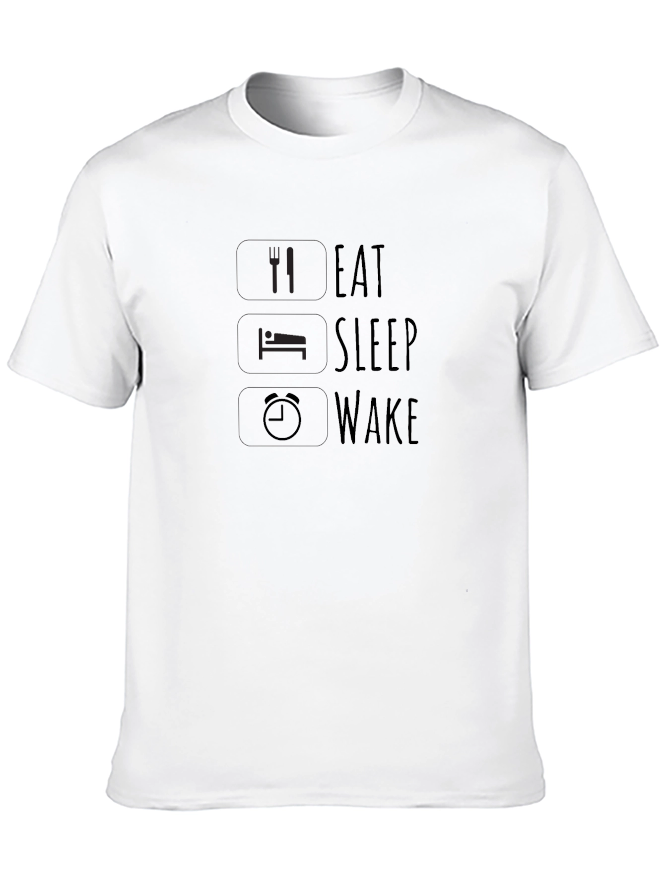 Eat Sleep Wake T-Shirt - Black Graphic Tee