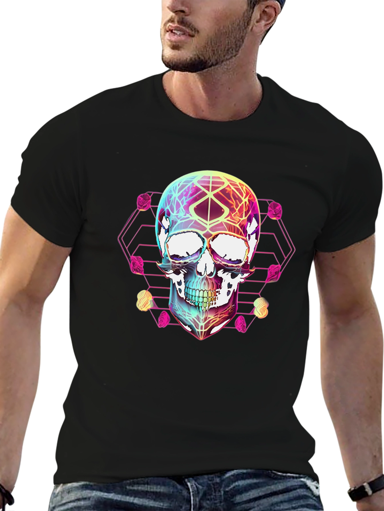 Geometric Skull Graphic T-Shirt