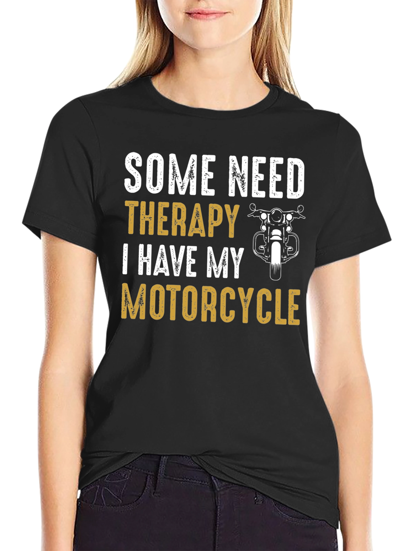 Motorcycle Therapy Graphic Tee - Black