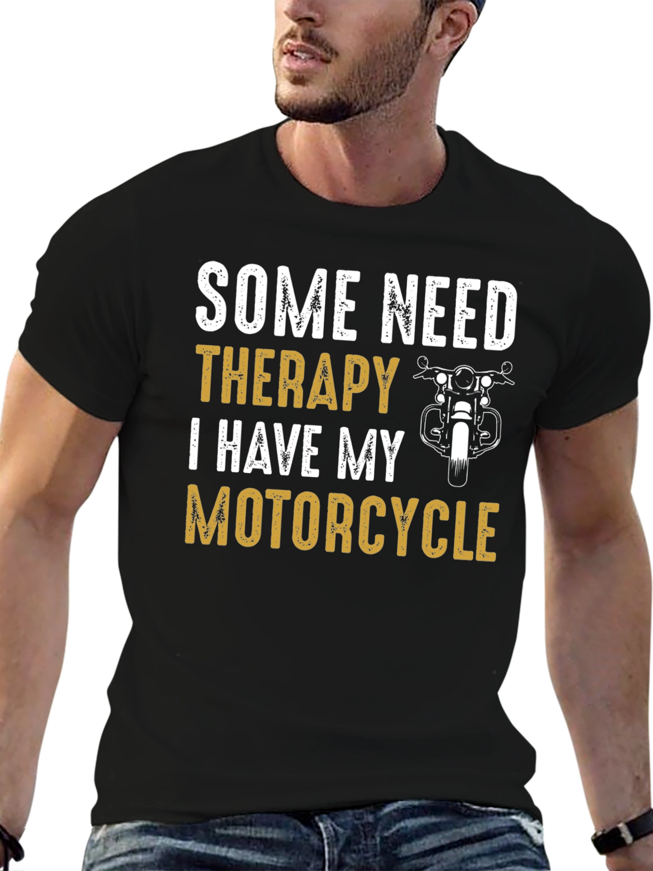 Motorcycle Therapy Graphic Tee - Black