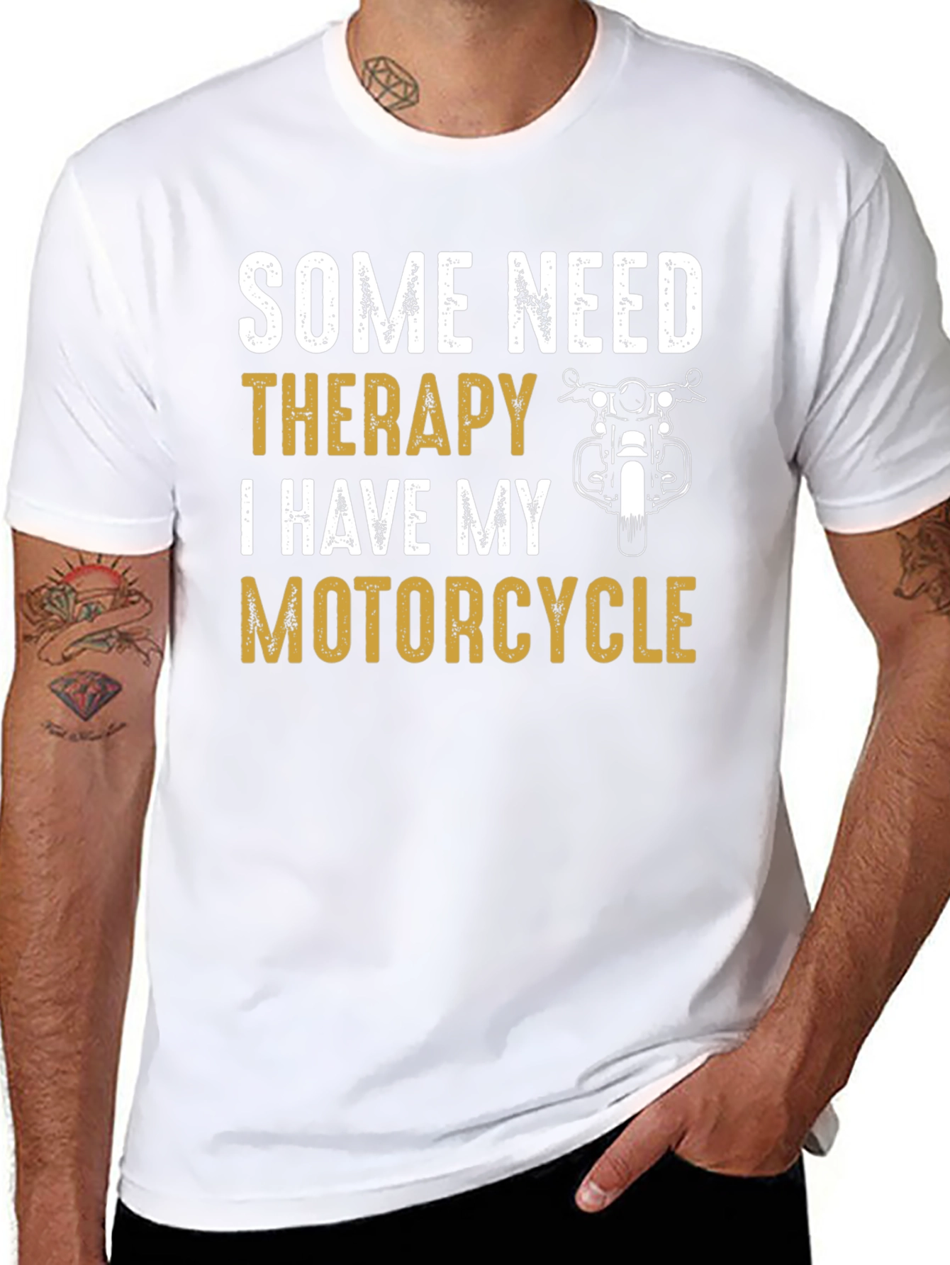 Motorcycle Therapy Graphic Tee - Black
