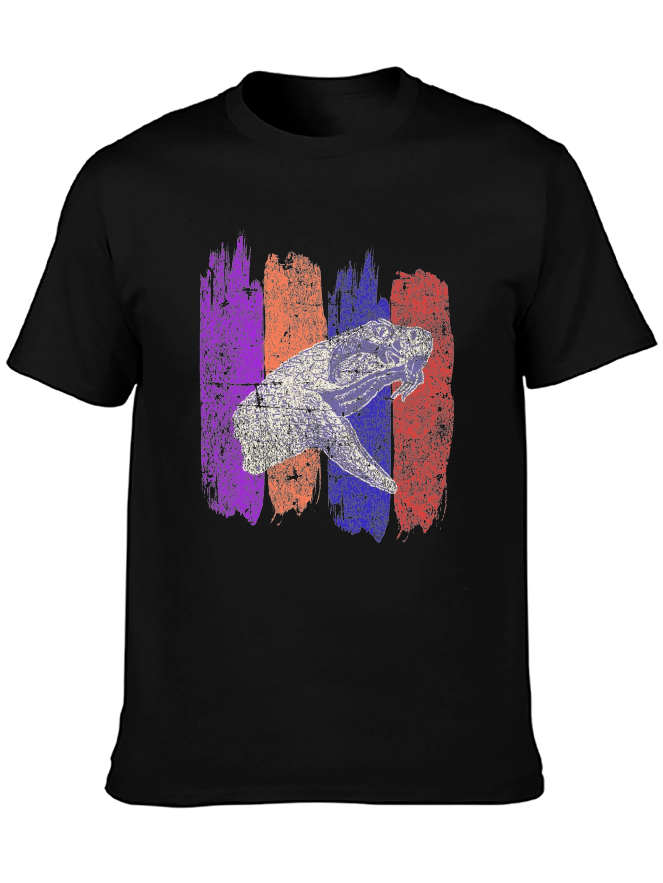 Retro Dinosaur Graphic Print Mens Black T-Shirt