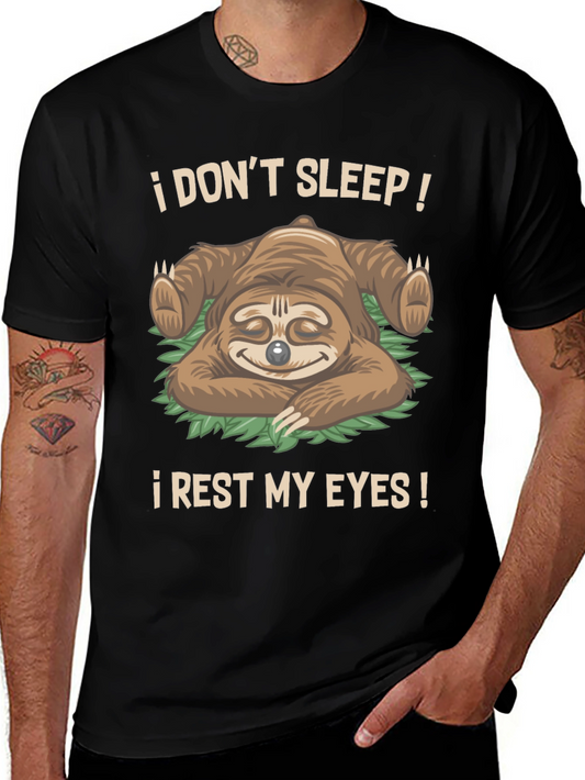 Relaxed Sloth Graphic Tee - I Dont Sleep I Rest My Eyes