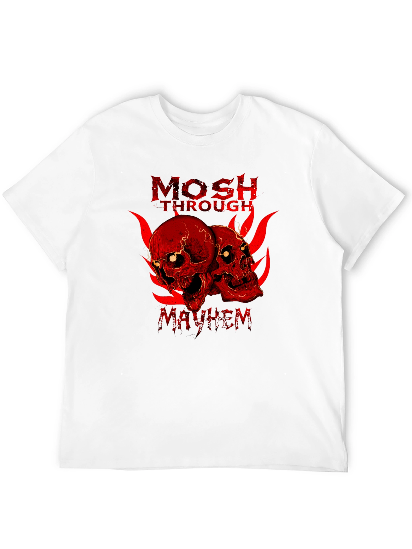 Mosh Through Mayhem Skull Graphic T-Shirt