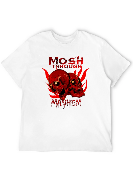 Mosh Through Mayhem Skull Graphic T-Shirt