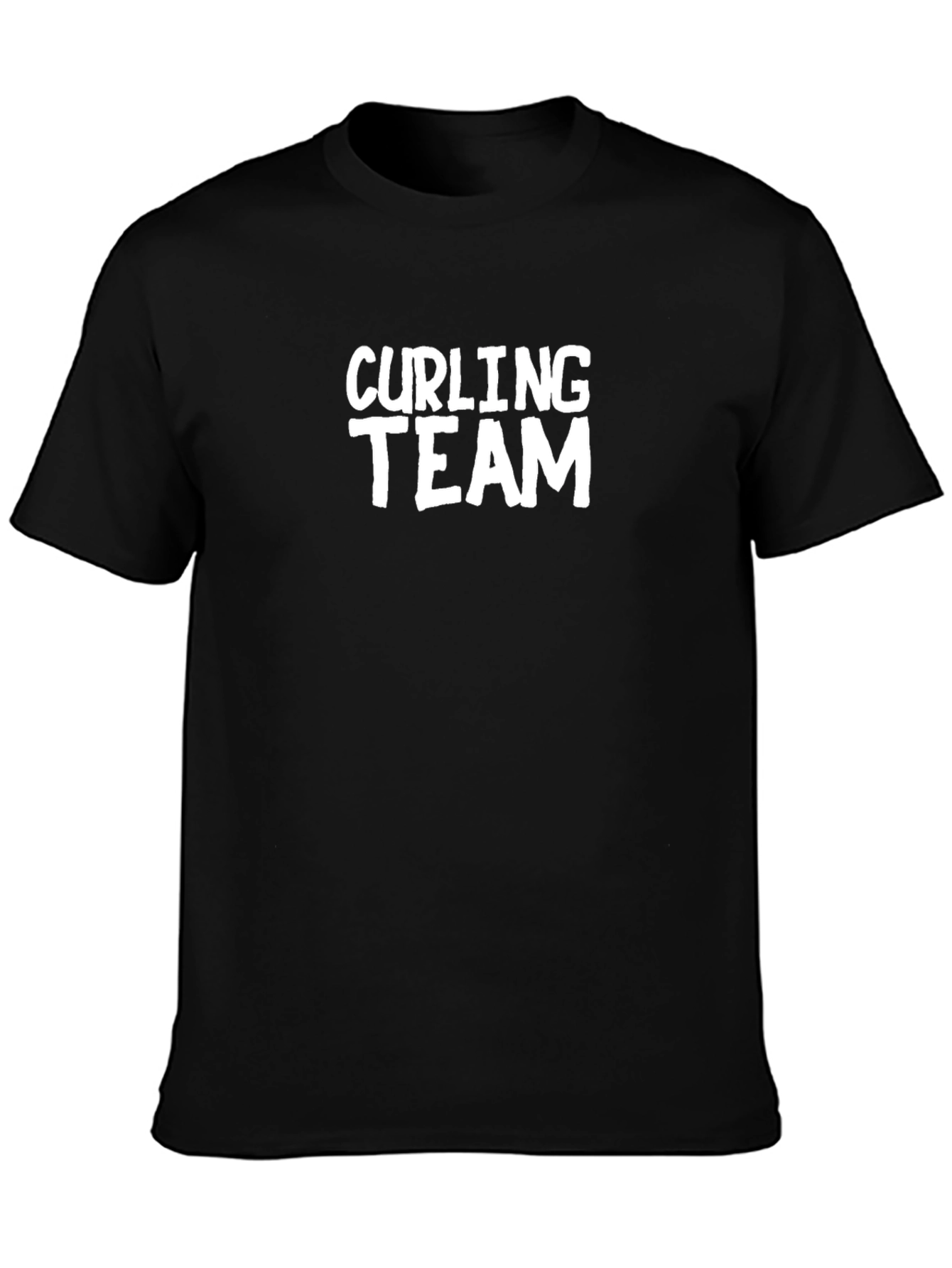 Curling Team Graphic T-Shirt - Black