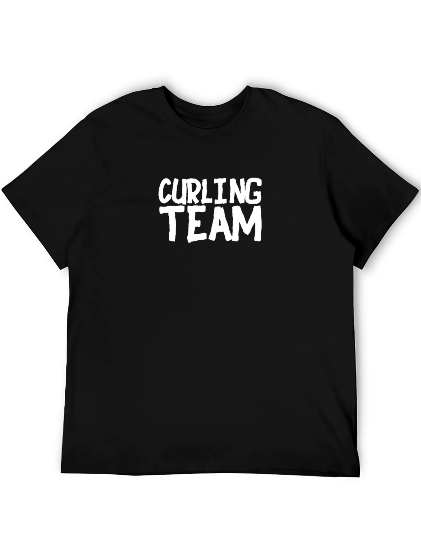 Curling Team Graphic T-Shirt - Black