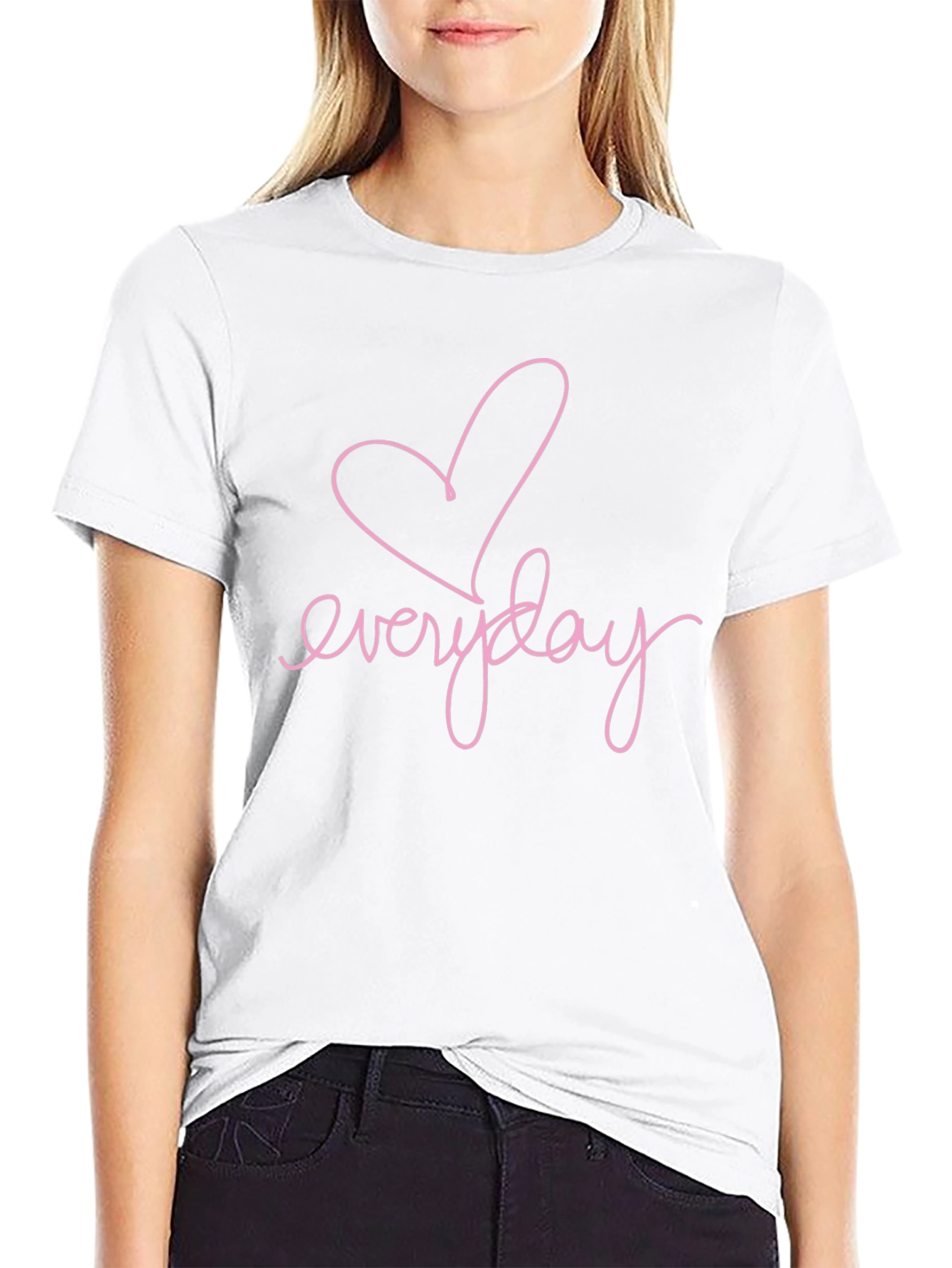 Everyday Heart Graphic Tee - Casual Black T-Shirt