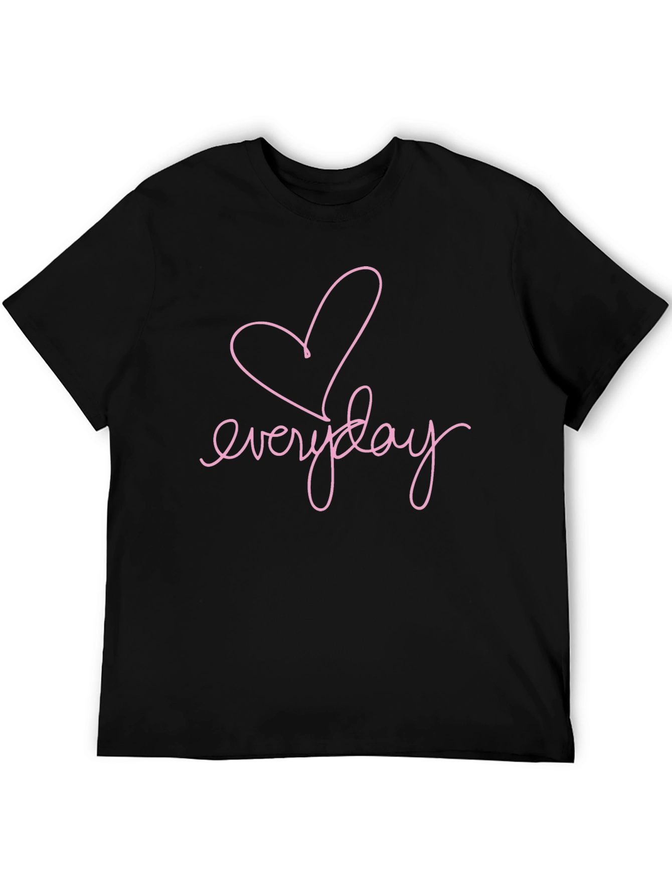 Everyday Heart Graphic Tee - Casual Black T-Shirt