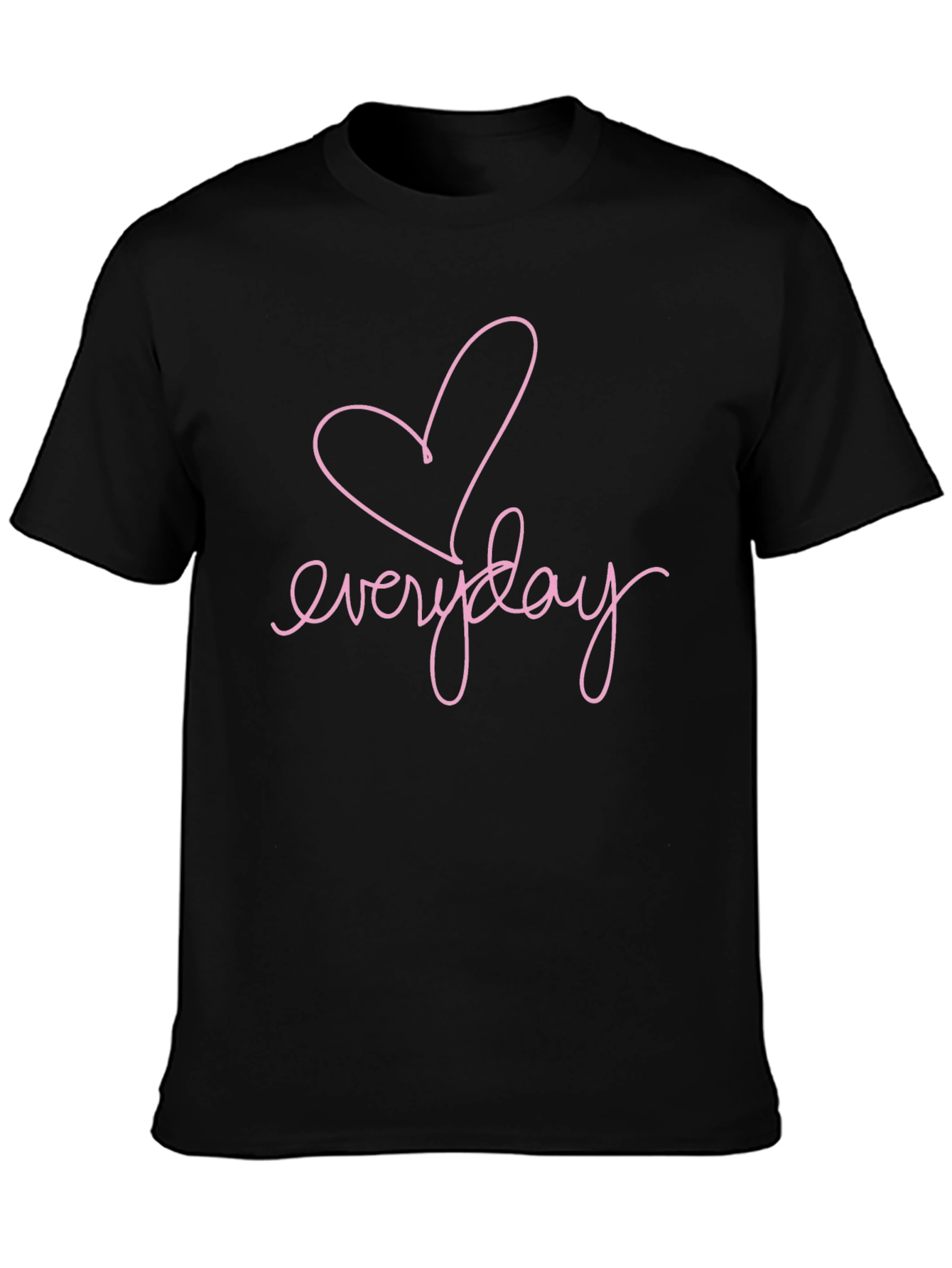 Everyday Heart Graphic Tee - Casual Black T-Shirt