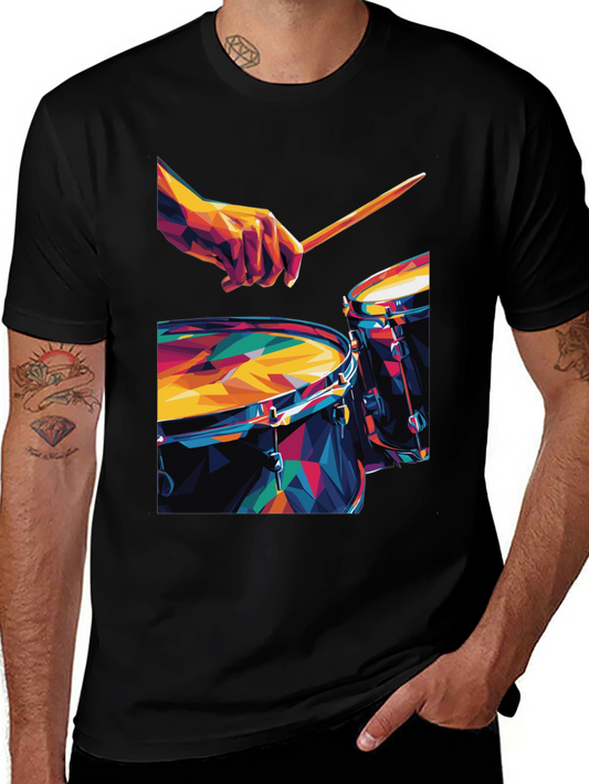 Geometric Drum Set Graphic Tee
